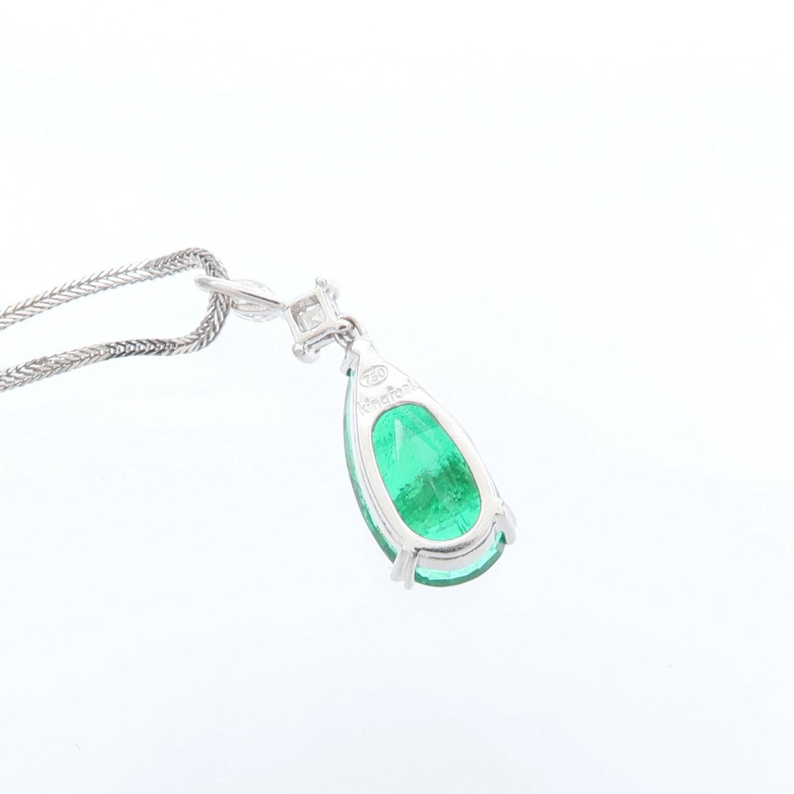 JEWELRY 18K白金Emerald Diamond Necklace綠寶石/鑽石項鍊