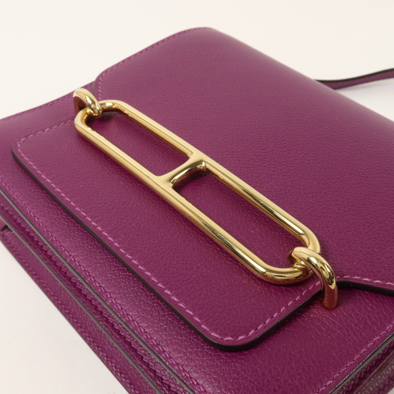 HERMES Evercolor皮革Roulis Mini肩背袋Anemone