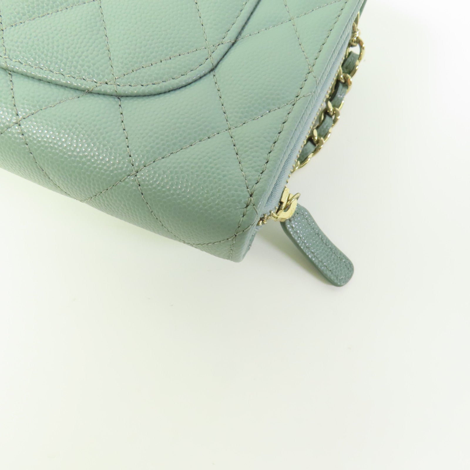CHANEL 牛皮皮革WOC金扣鏈帶肩背袋