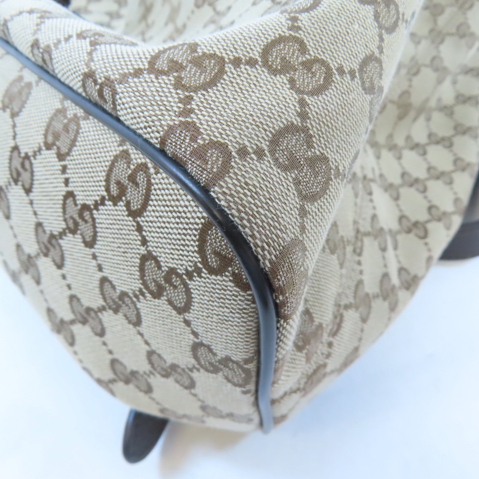 GUCCI 帆布Drawstring Backpack銀扣背包啡色