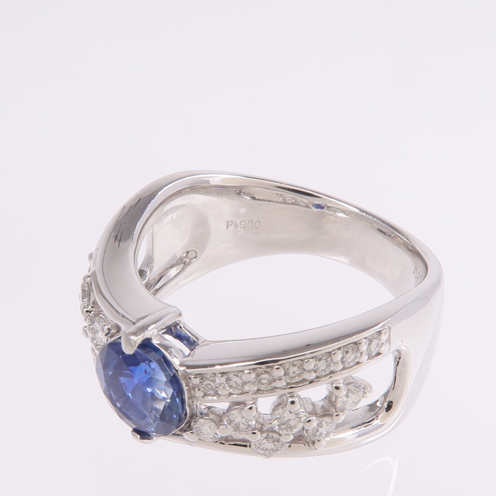 JEWELRY PT900鉑金Ring藍寶石/鑽石戒指