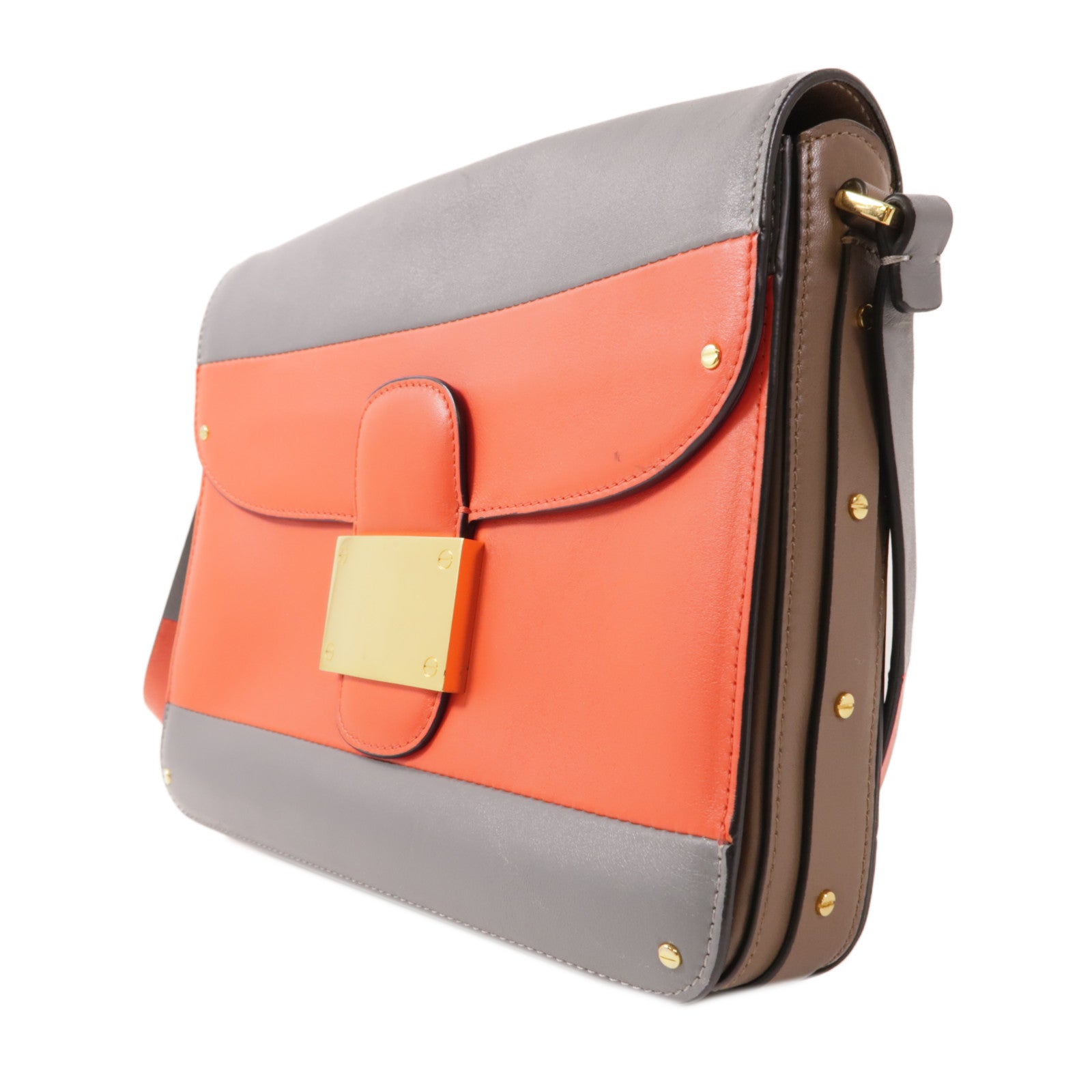 Valentino 牛皮皮革Shoulder Bag金扣肩背袋