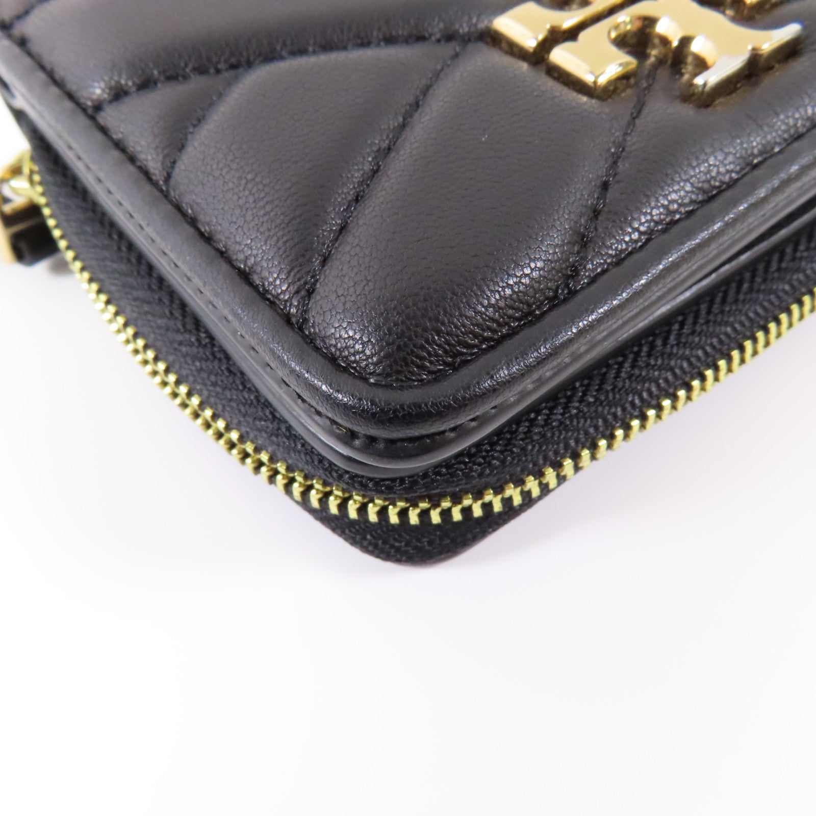 Tory Burch 牛皮皮革Wallet金扣錢包黑色