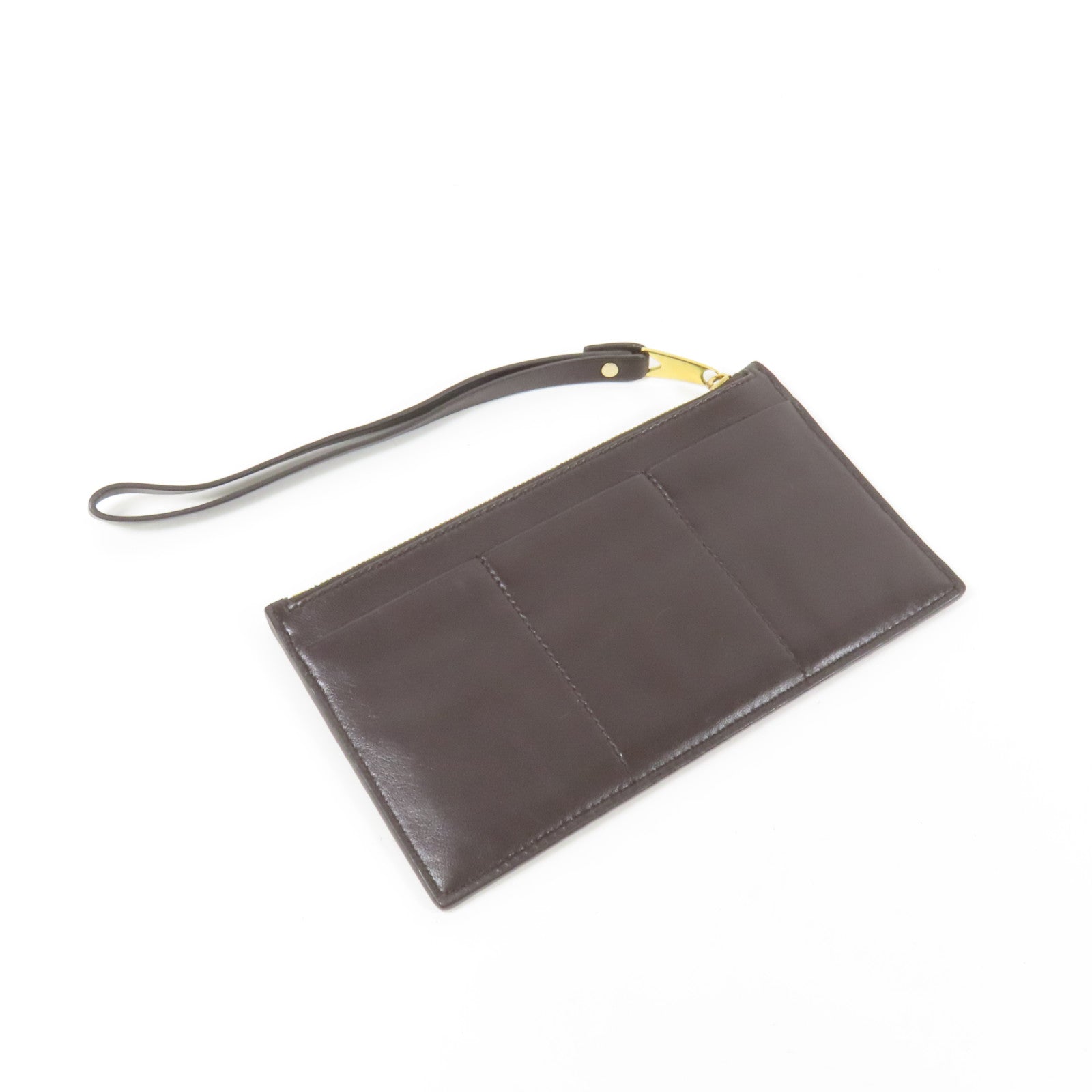 BOTTEGA VENETA 【激減優惠】牛皮皮革Pouch wallet金扣手拿包