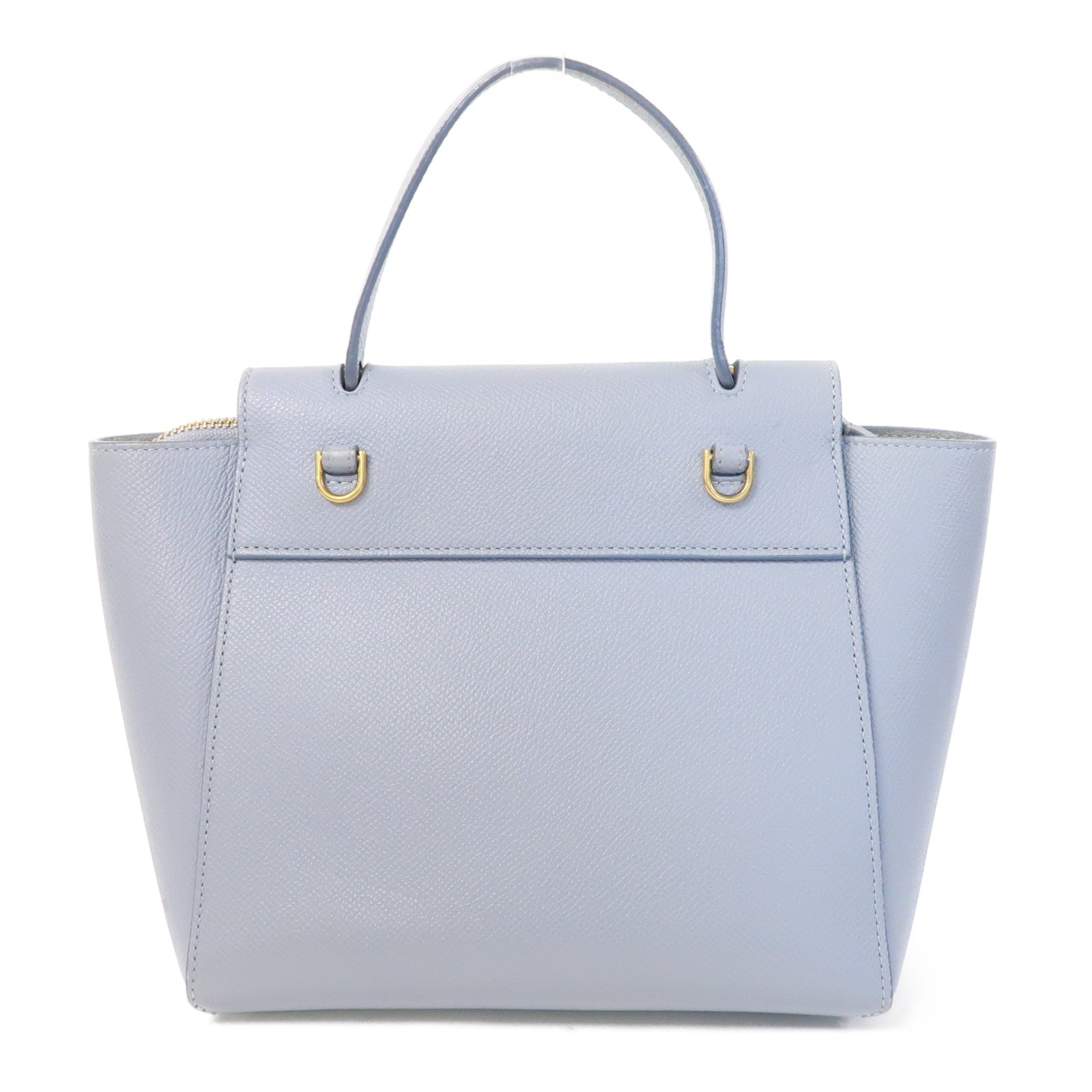 CELINE 牛皮皮革Nano Belt Bag金扣手挽肩背兩用袋灰藍色
