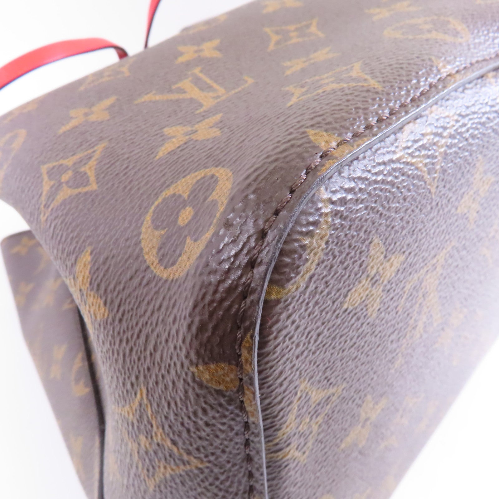 LOUIS VUITTON Monogram Neo Noe金扣肩背袋啡色/紅色