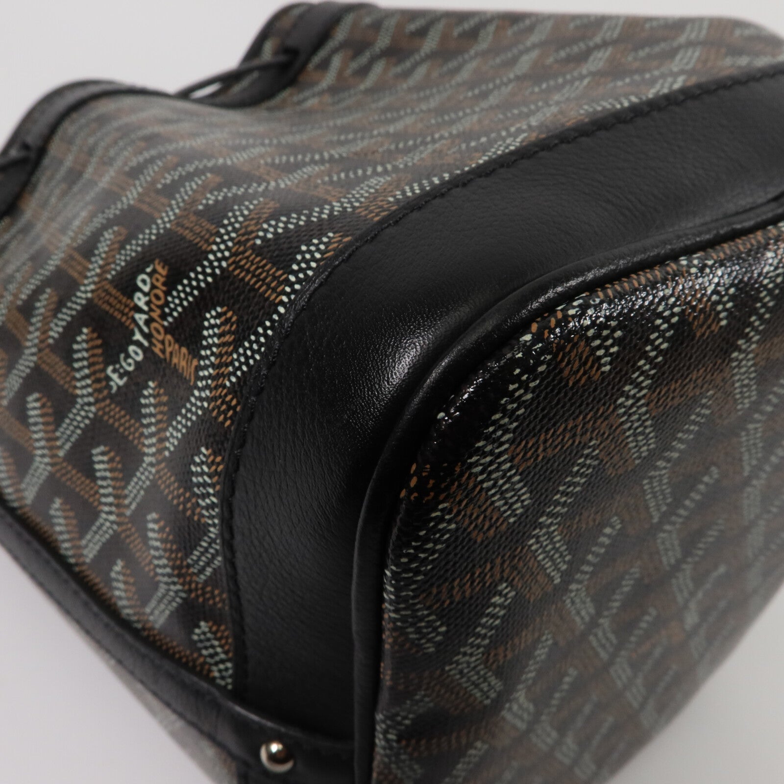 GOYARD 塗層帆布Petit Flot PM Bucket Bag銀扣肩背袋