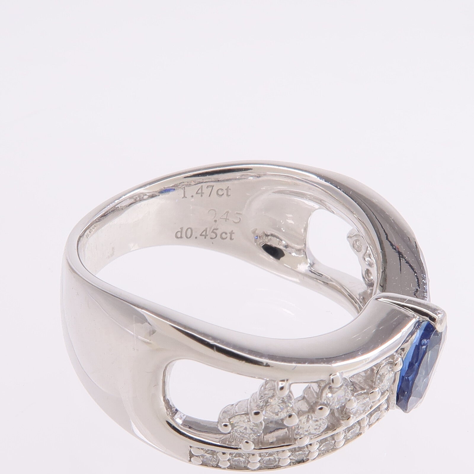 JEWELRY PT900鉑金Ring藍寶石/鑽石戒指