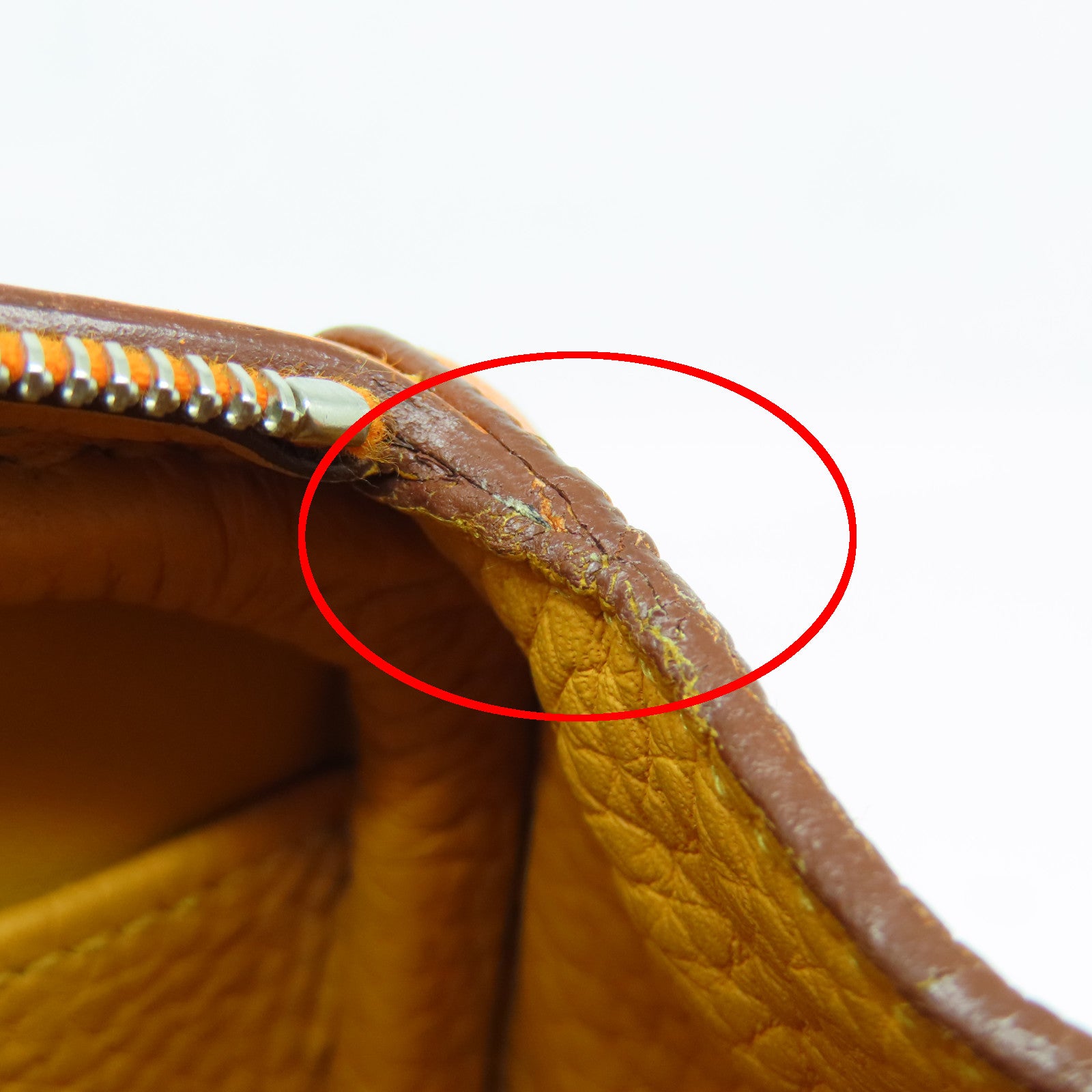 HERMES Taurillon Clemence皮革Lindy 26银扣手挽肩背两用袋橙色