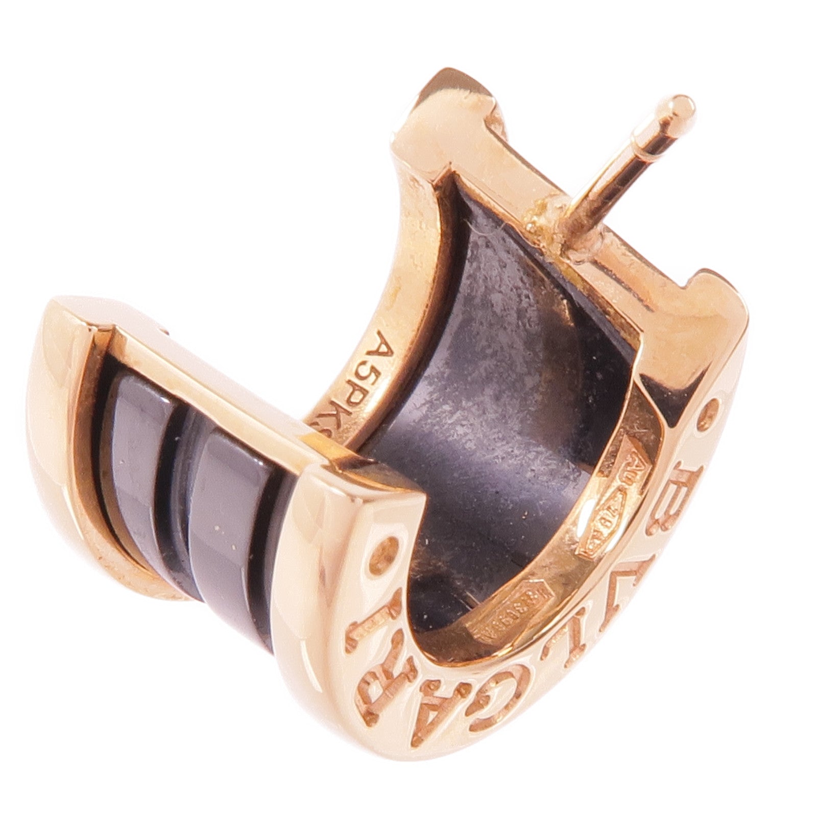 BVLGARI 18K玫瑰金/陶瓷B.zero1耳環