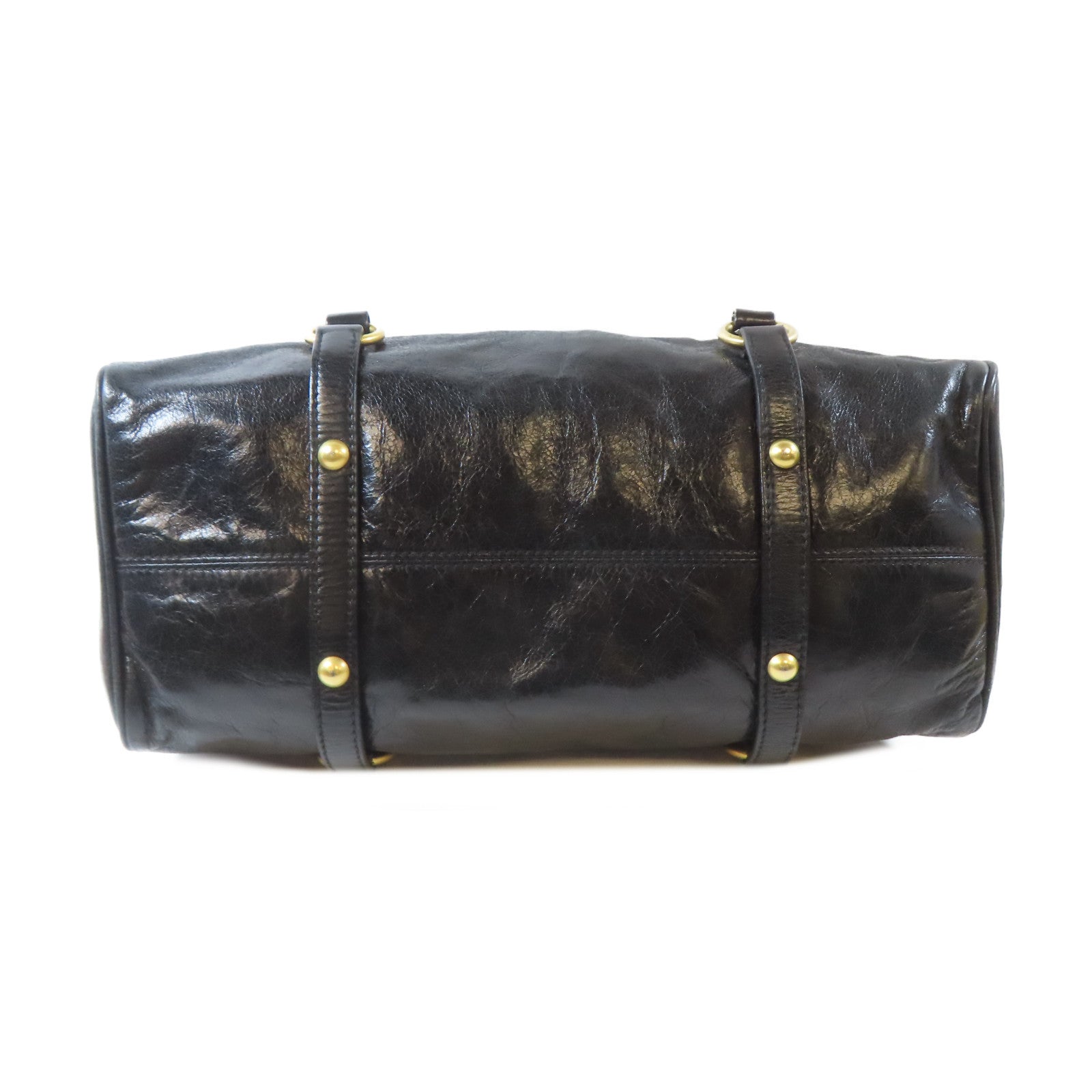 Miu Miu 牛皮皮革2 Way Shoulder Bag金扣手挽肩背兩用袋黑色