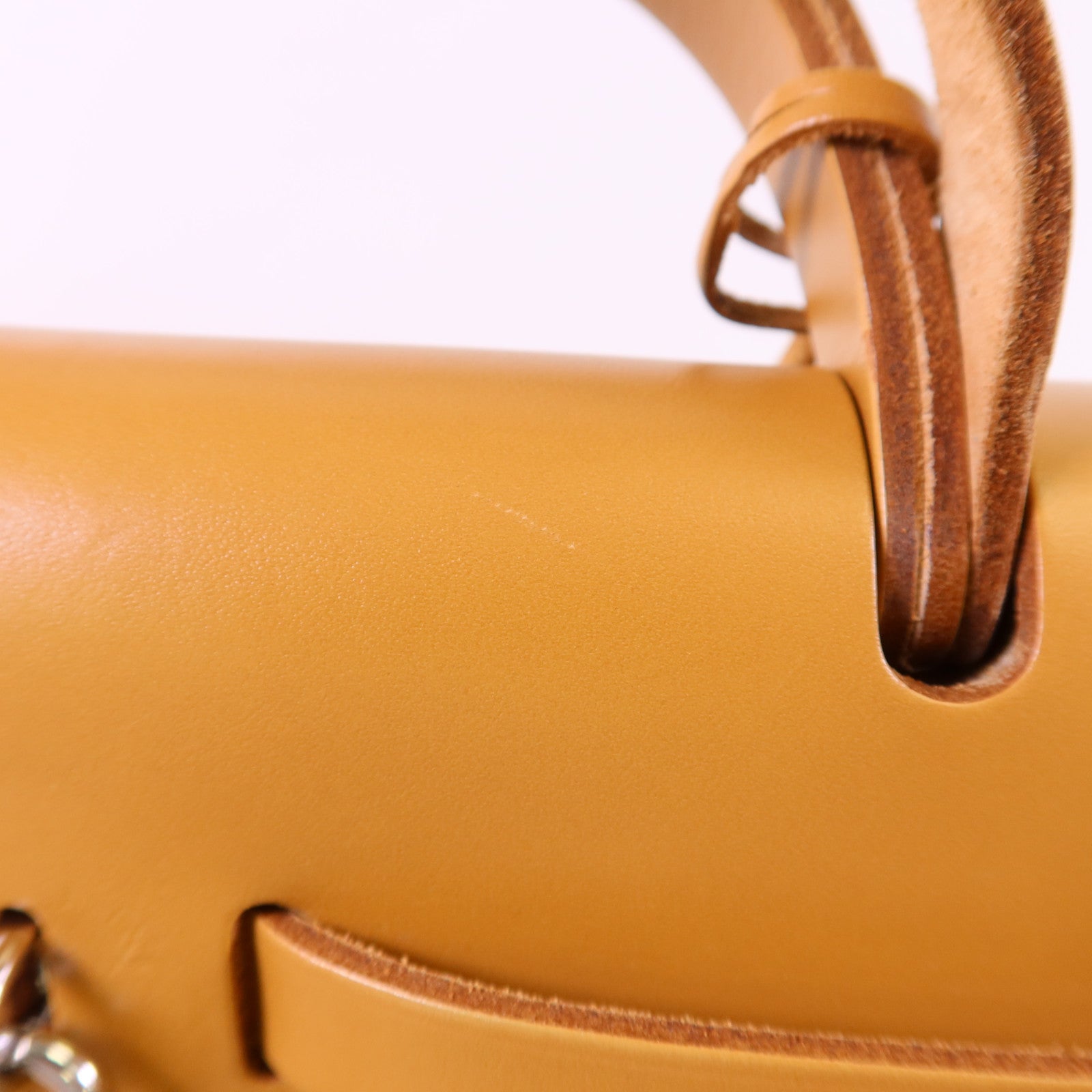 HERMES 帆布Herbag PM銀扣手挽肩背兩用袋Soleil