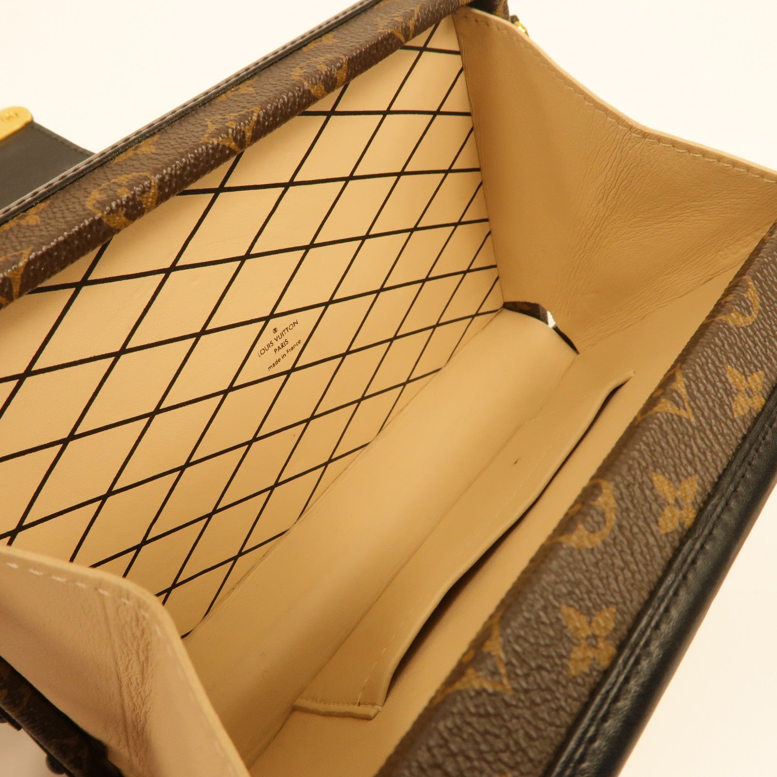LOUIS VUITTON 【激減優惠】Monogram Petite Malle金扣肩背袋黑色/啡色