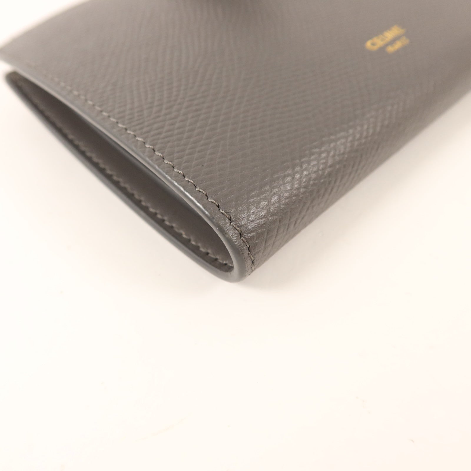 CELINE 牛皮皮革Medium Strap Wallet金扣錢包