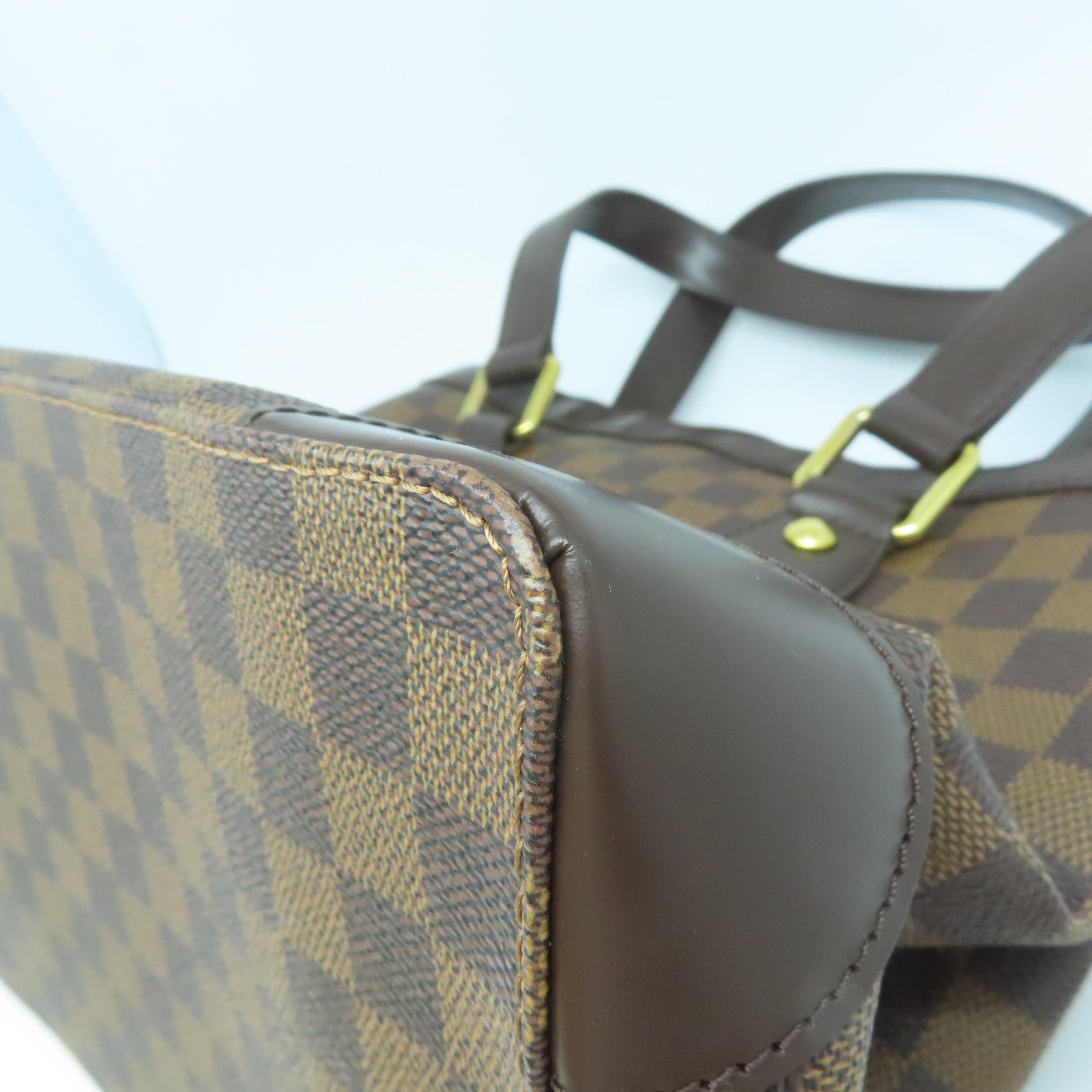 LOUIS VUITTON Damier Hampstead PM金扣手挽袋啡色