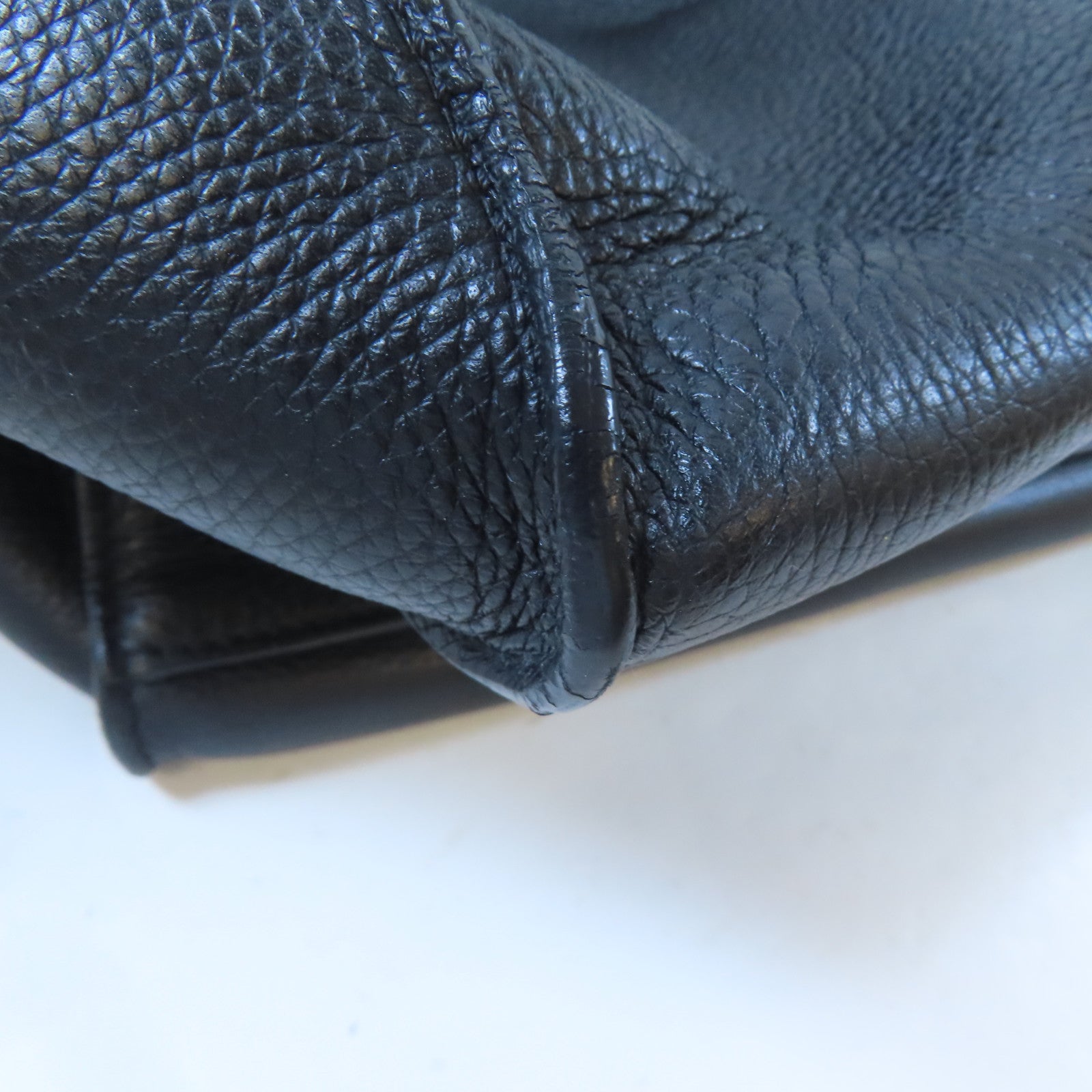 CELINE 牛皮皮革Shoulder Bag銀扣手挽肩背兩用袋黑色