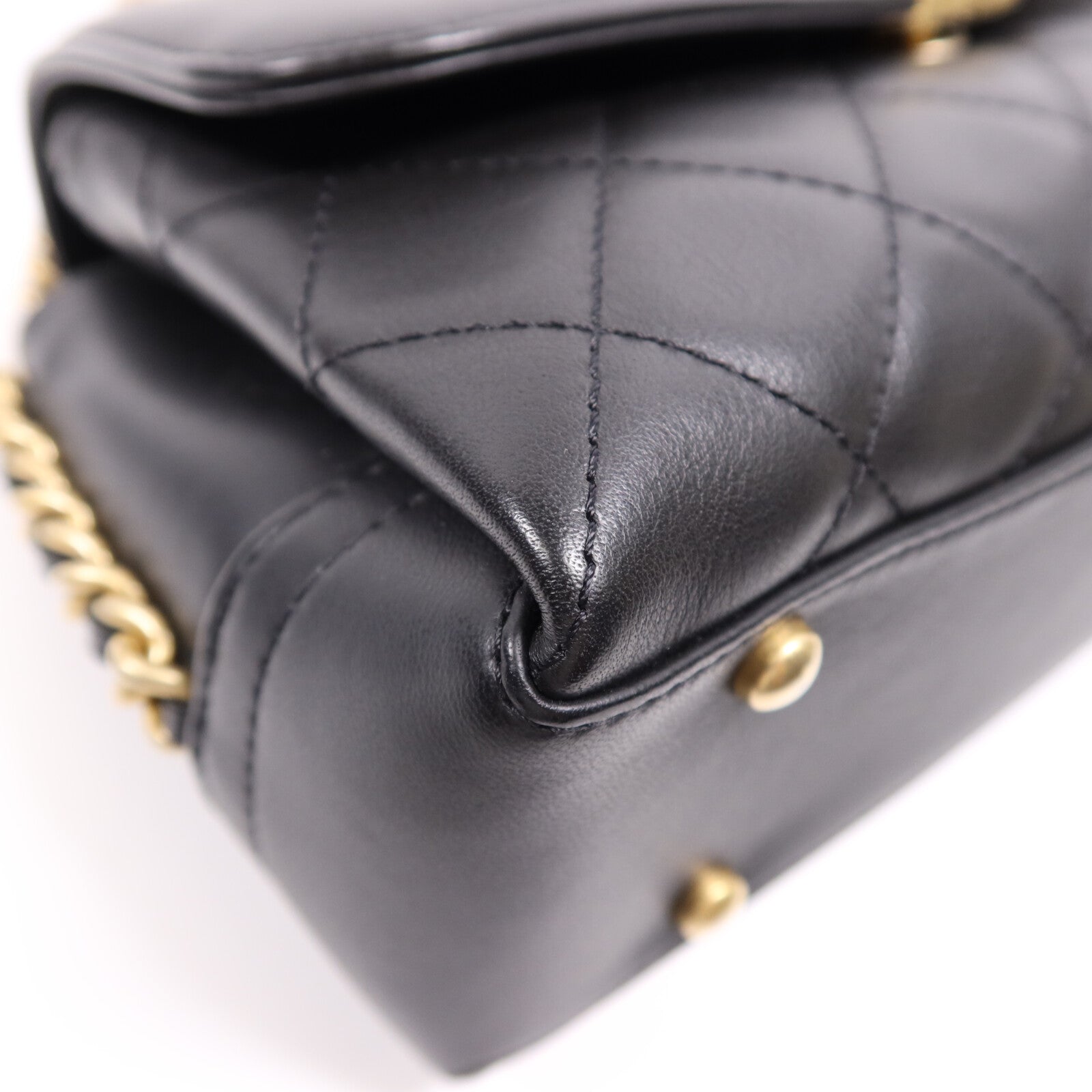 CHANEL 牛皮皮革Chain Shoulder Bag金扣鏈帶肩背袋