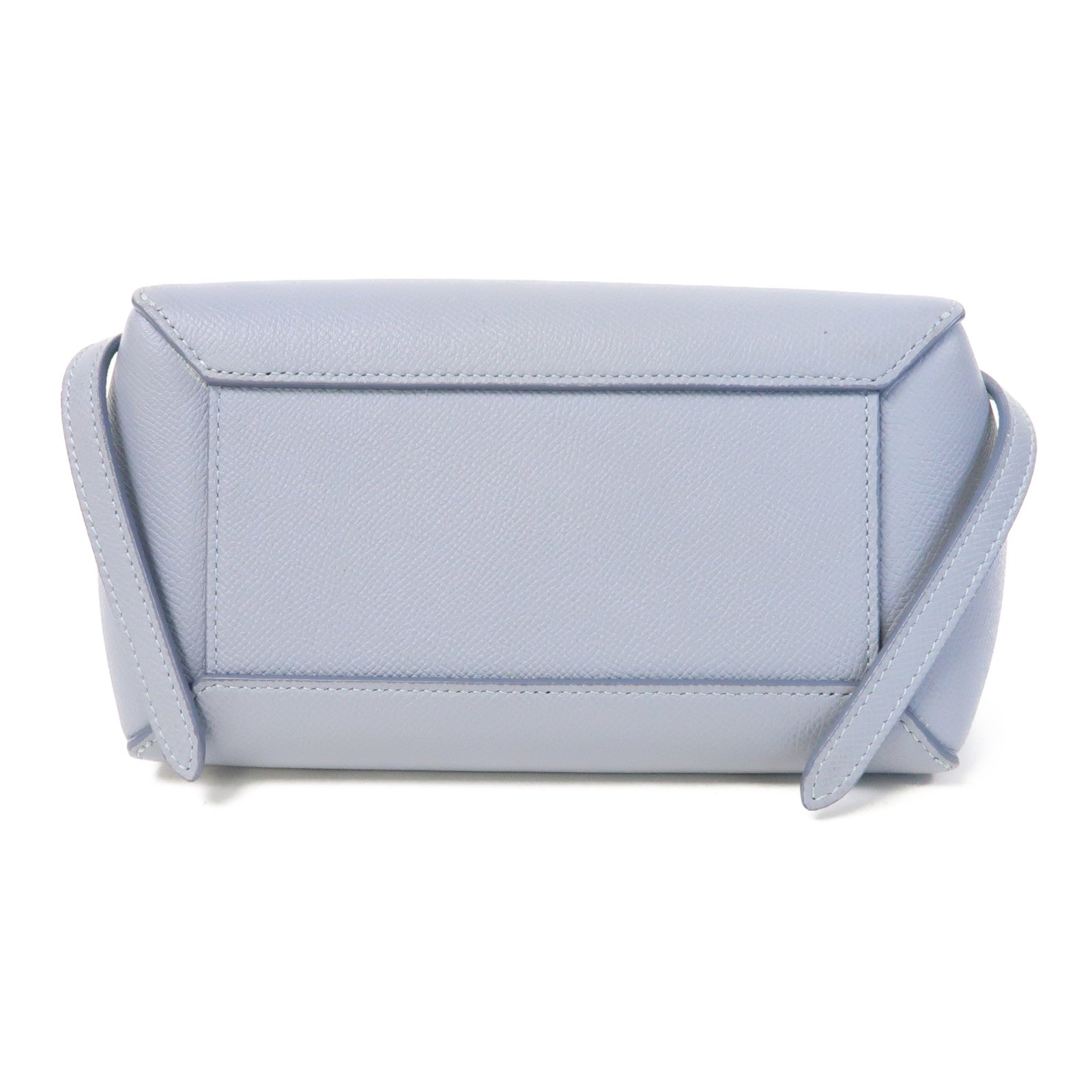 CELINE 牛皮皮革Nano Belt Bag金扣手挽肩背兩用袋灰藍色
