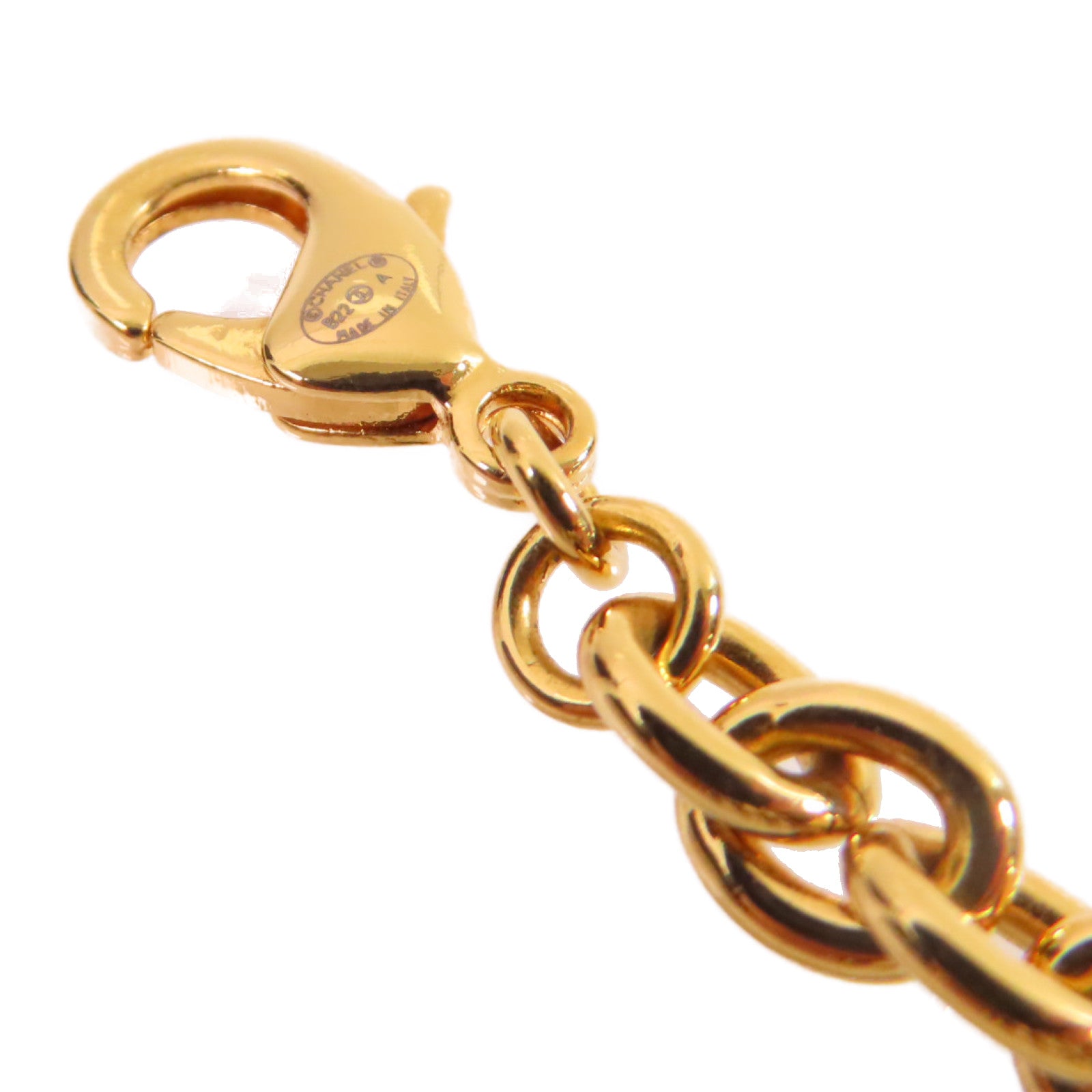 CHANEL 金屬/仿珍珠Necklace金扣項鏈白色/金色
