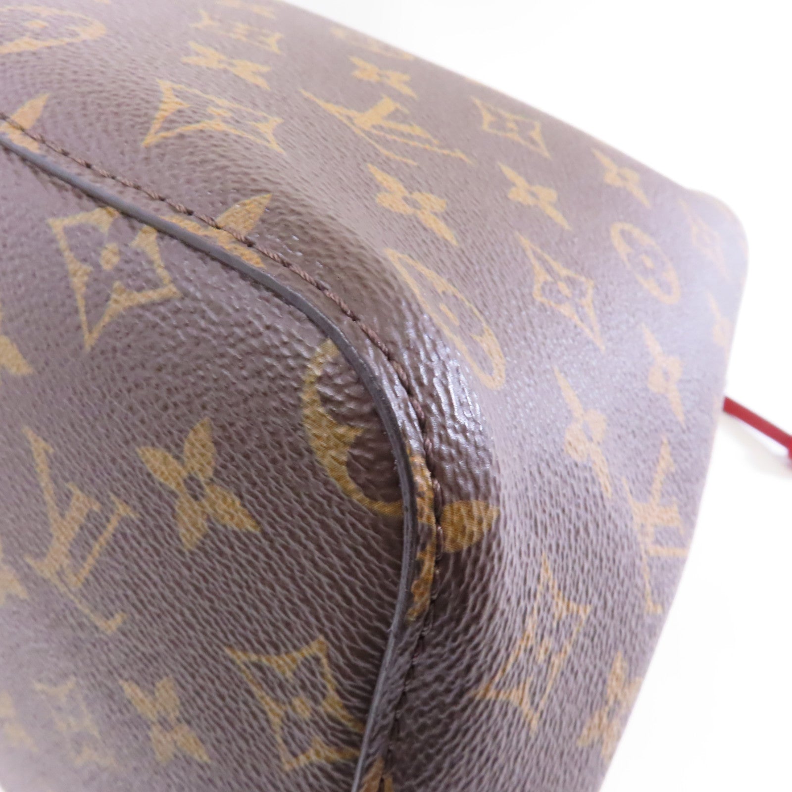 LOUIS VUITTON Monogram Neo Noe金扣肩背袋啡色/紅色