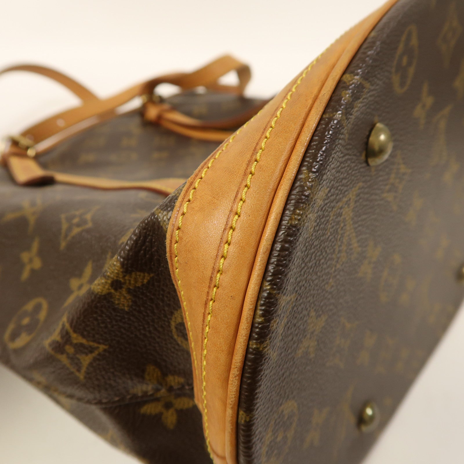 LOUIS VUITTON Monogram Bucket GM金扣手挽袋啡色