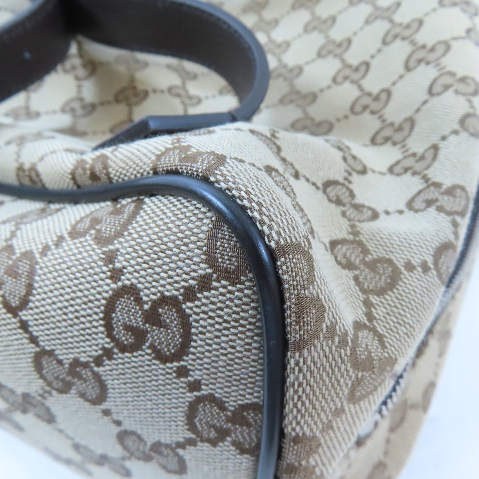 GUCCI 帆布Drawstring Backpack銀扣背包啡色