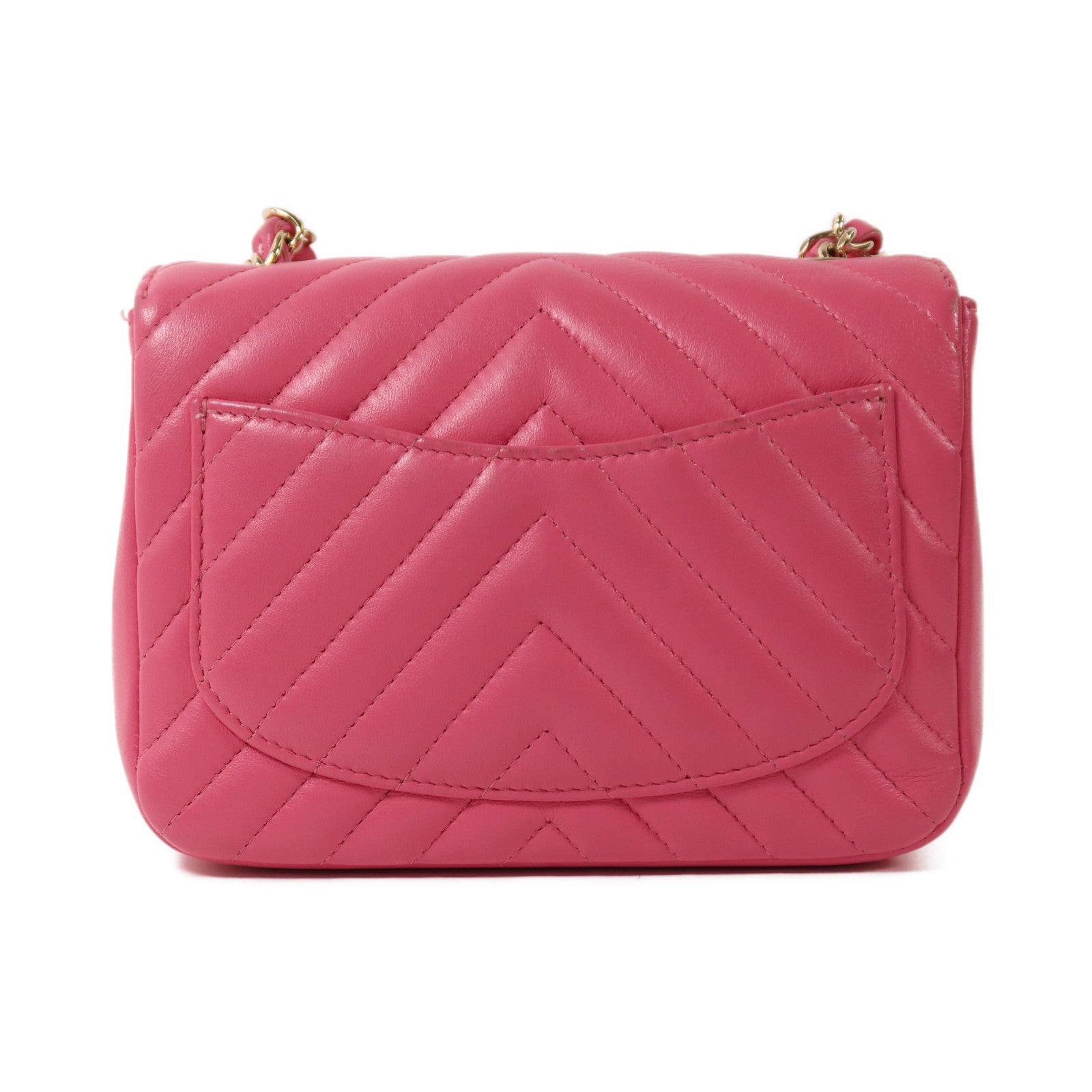 CHANEL 羊皮皮革Mini Classic 17金扣鏈帶肩背袋