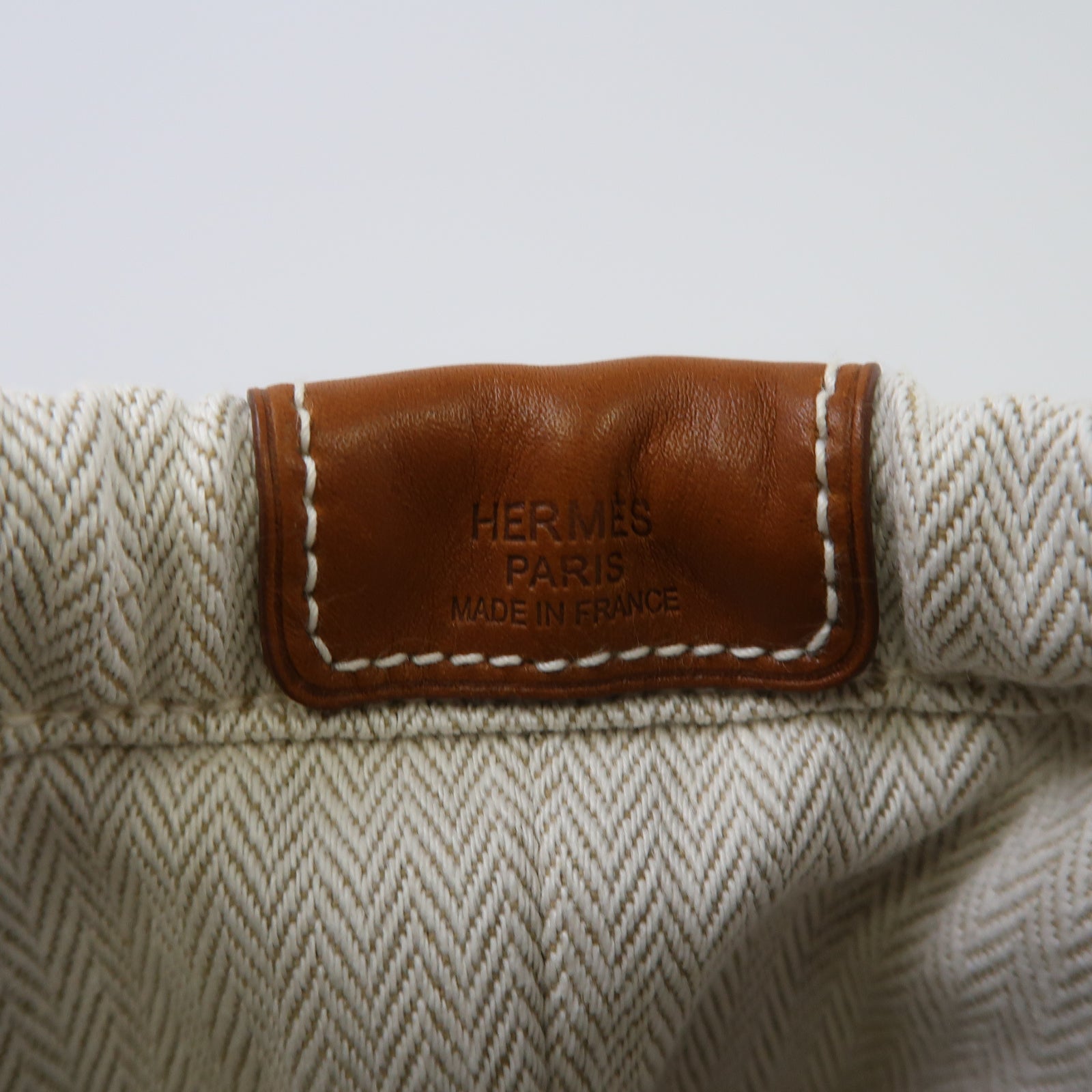 HERMES 【激減優惠】帆布Inner Bag銀扣內袋白色