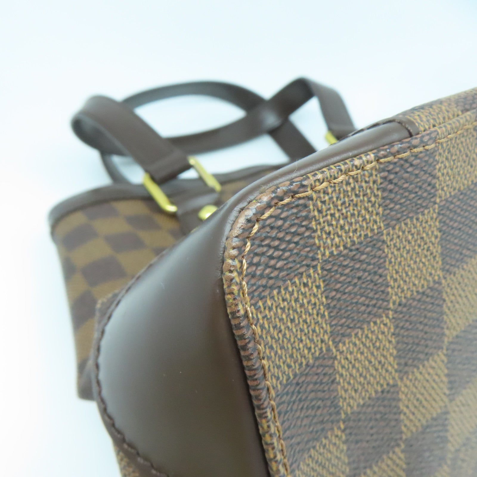LOUIS VUITTON Damier Hampstead PM金扣手挽袋啡色