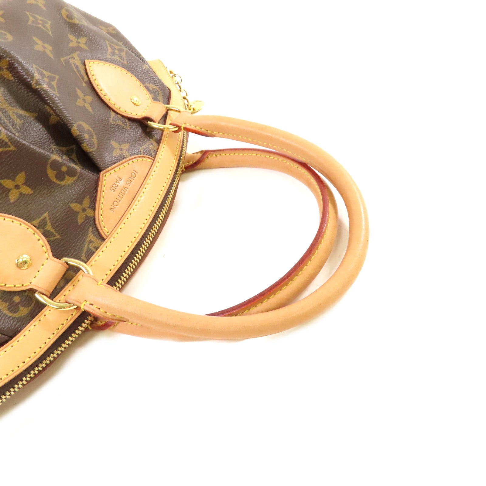 LOUIS VUITTON Monogram Tivoli PM Hand Bag金扣手挽袋啡色