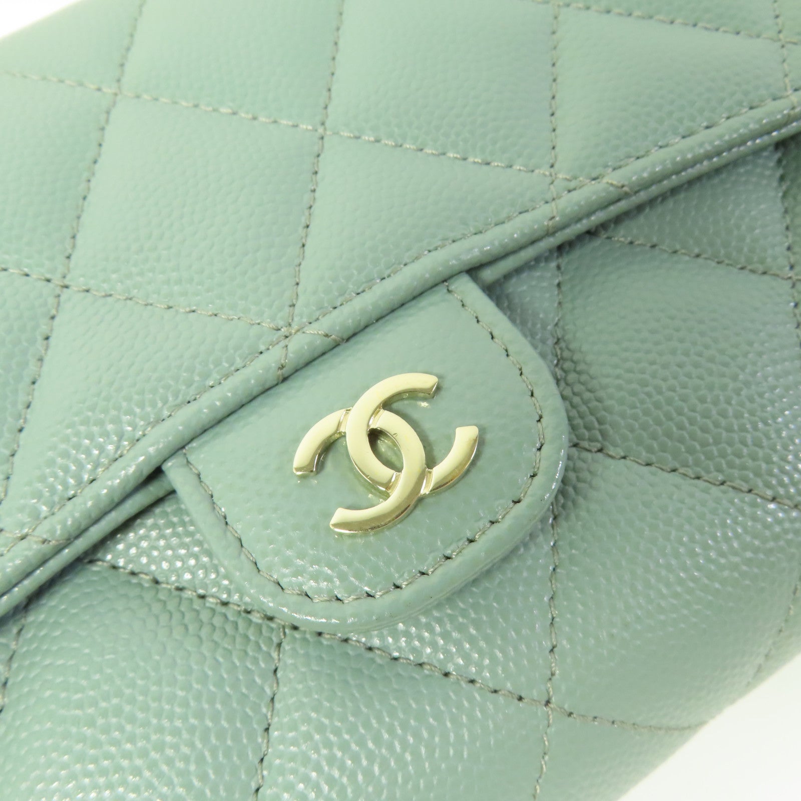 CHANEL 牛皮皮革WOC金扣鏈帶肩背袋