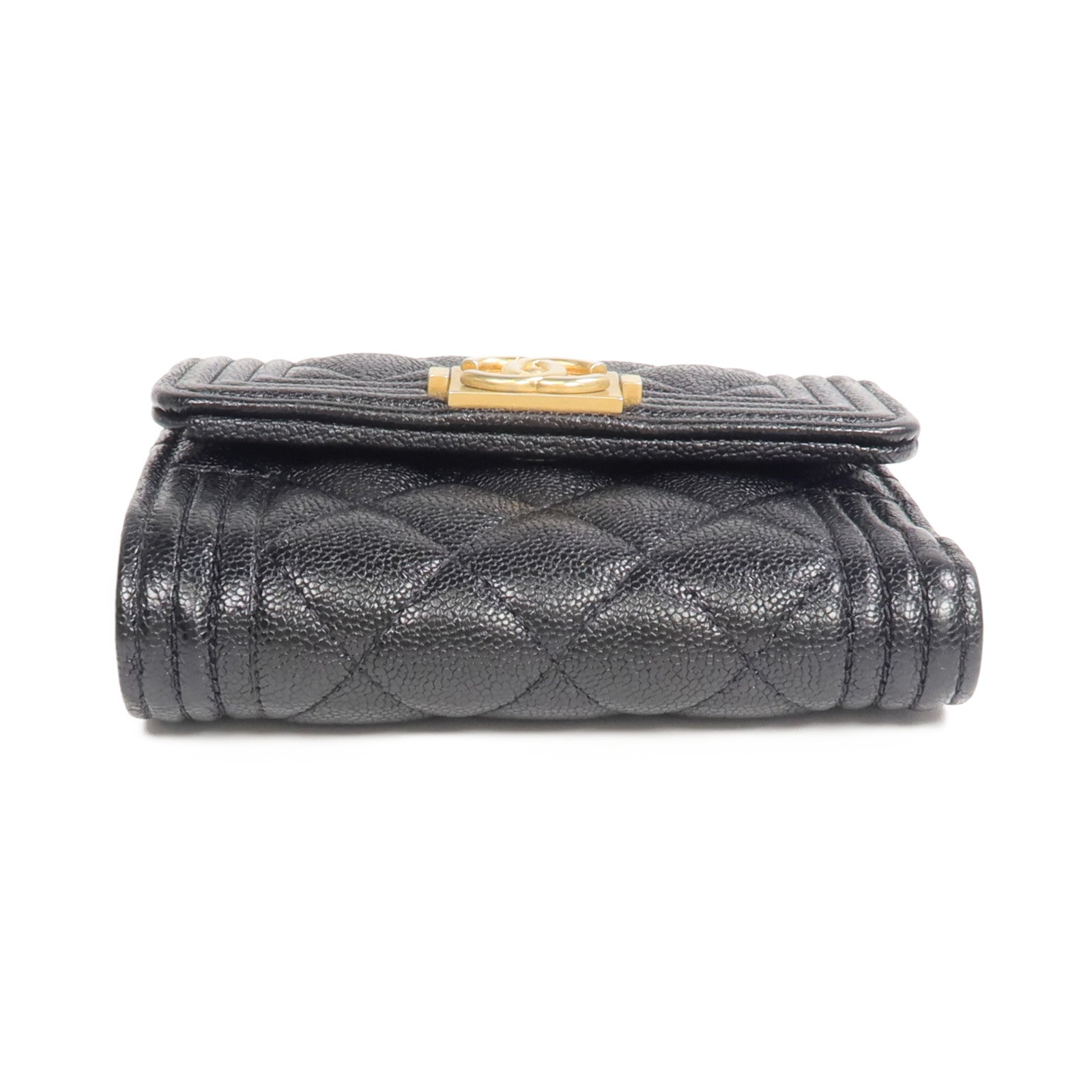 CHANEL 牛皮皮革Wallet金扣錢包
