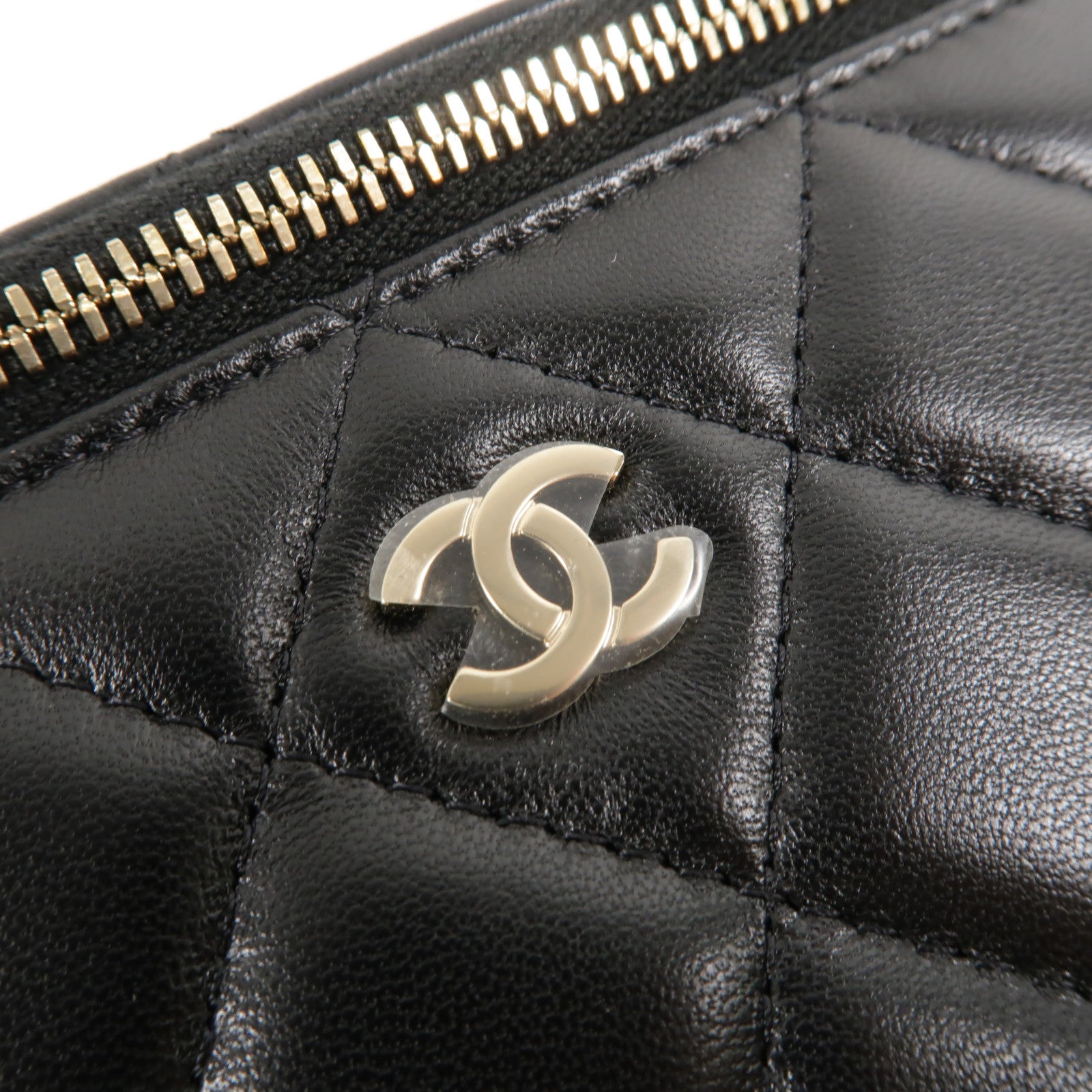 CHANEL 羊皮皮革Vanity Case鏈帶肩背袋