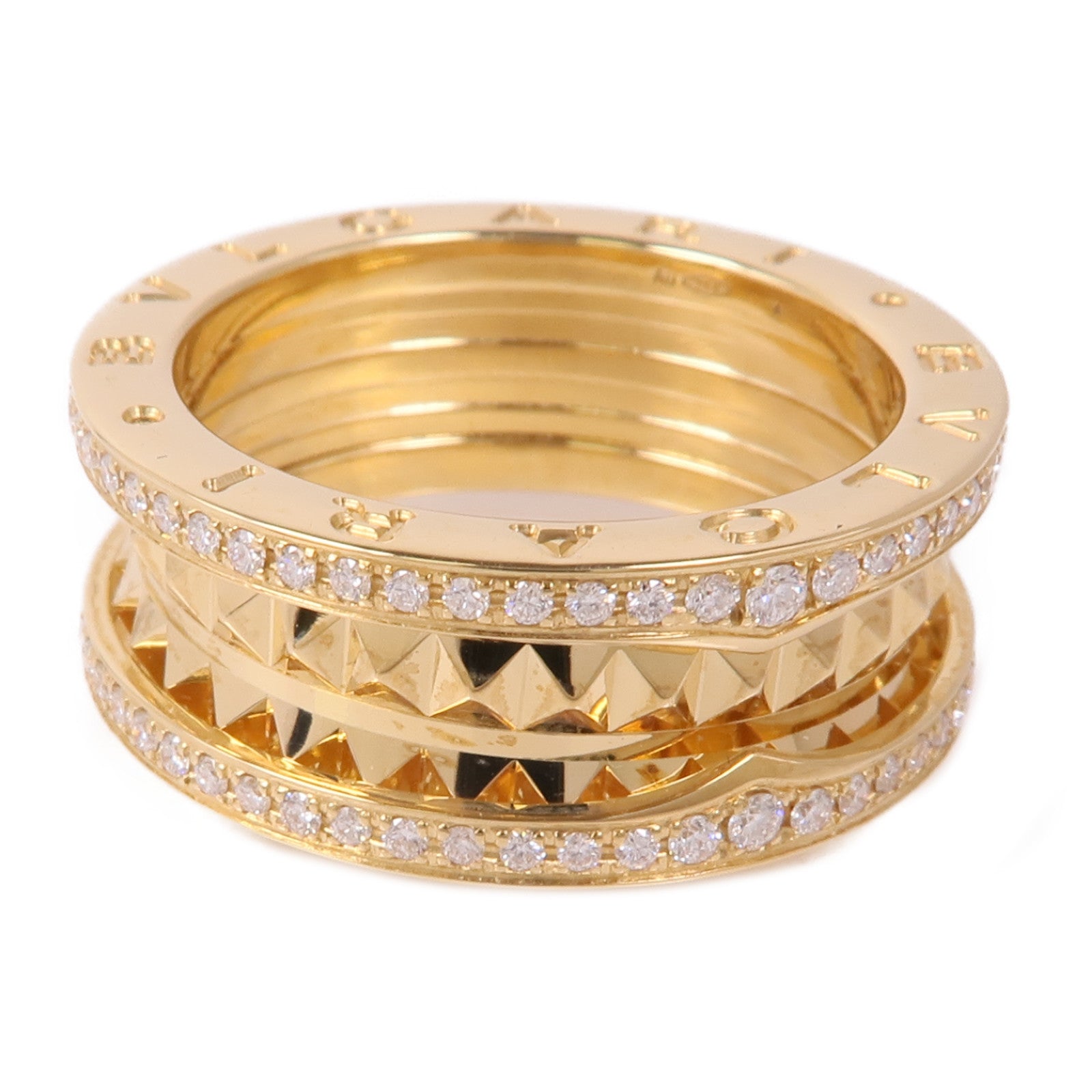 BVLGARI 18K黃金B-Zero 1 Ring鑽石戒指Bvlgari#56/US#7.25