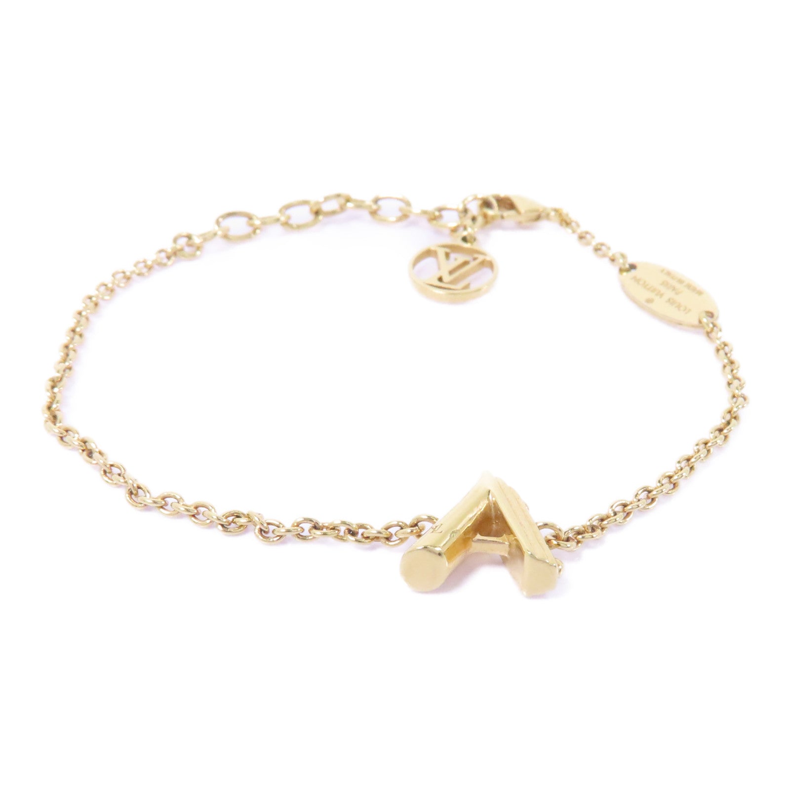 LOUIS VUITTON 金屬Me Bracelet Letter A手鏈金色