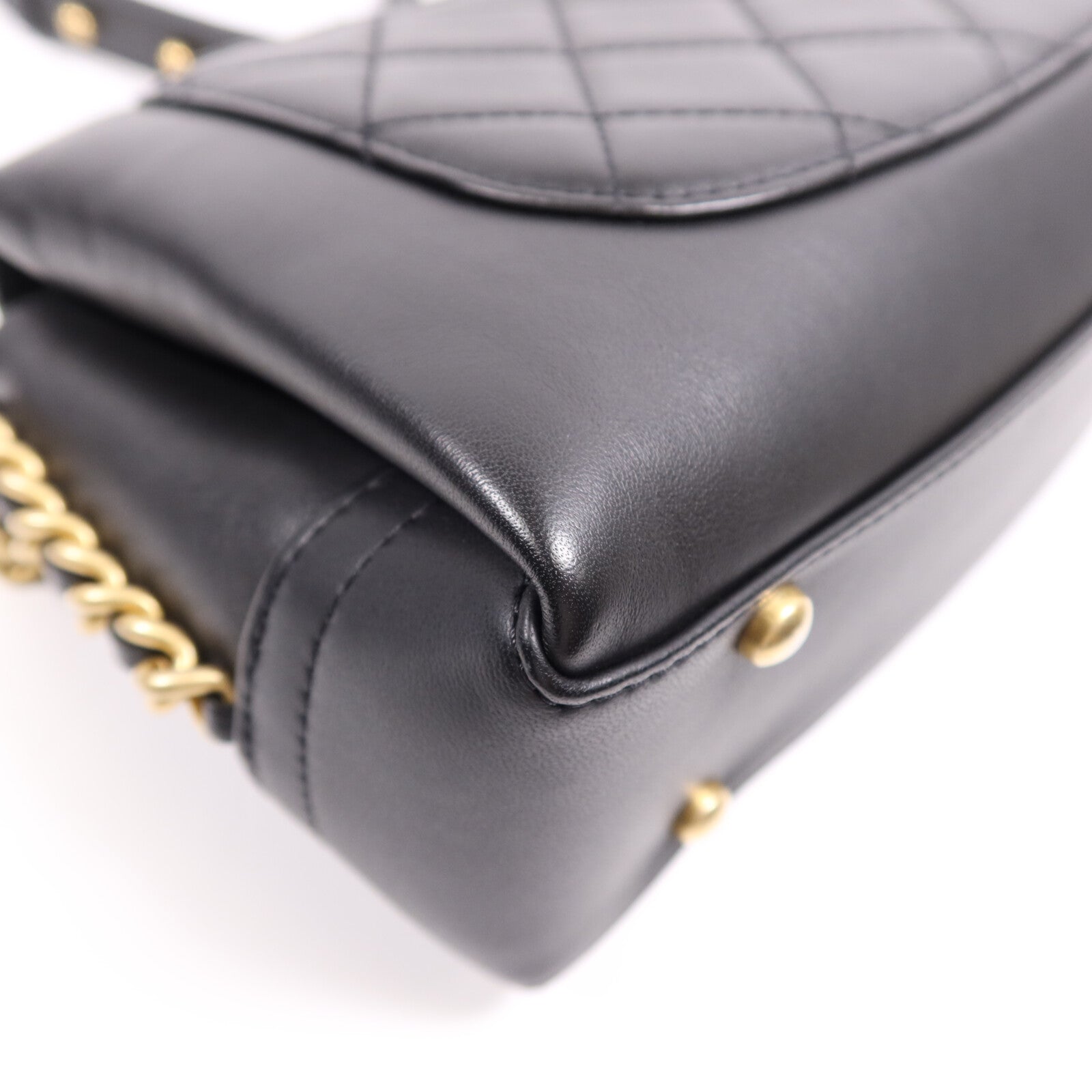 CHANEL 牛皮皮革Chain Shoulder Bag金扣鏈帶肩背袋