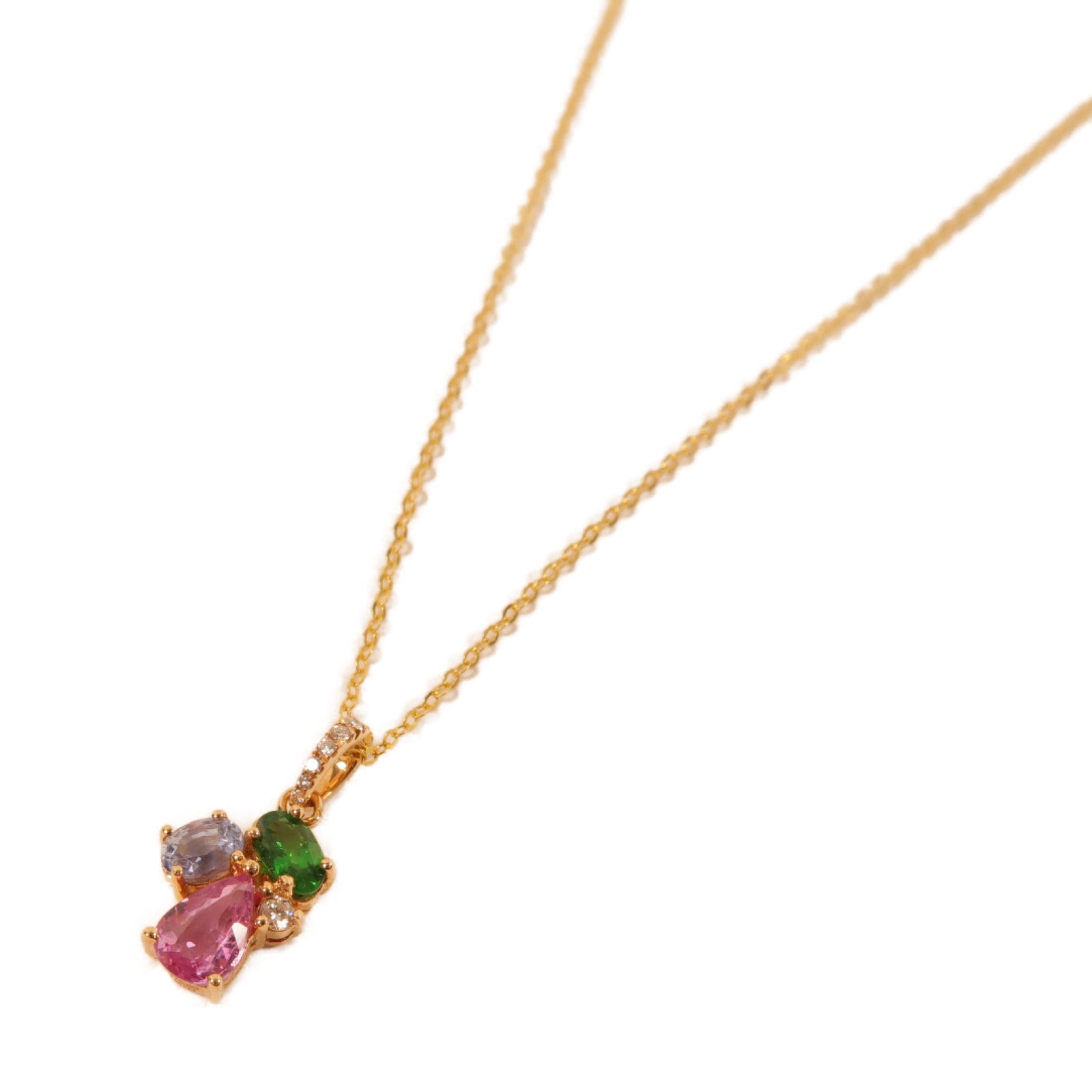JEWELRY 【激減優惠】18K黃金Diamond Necklace 0.05ct鑽石項鍊金色/彩色