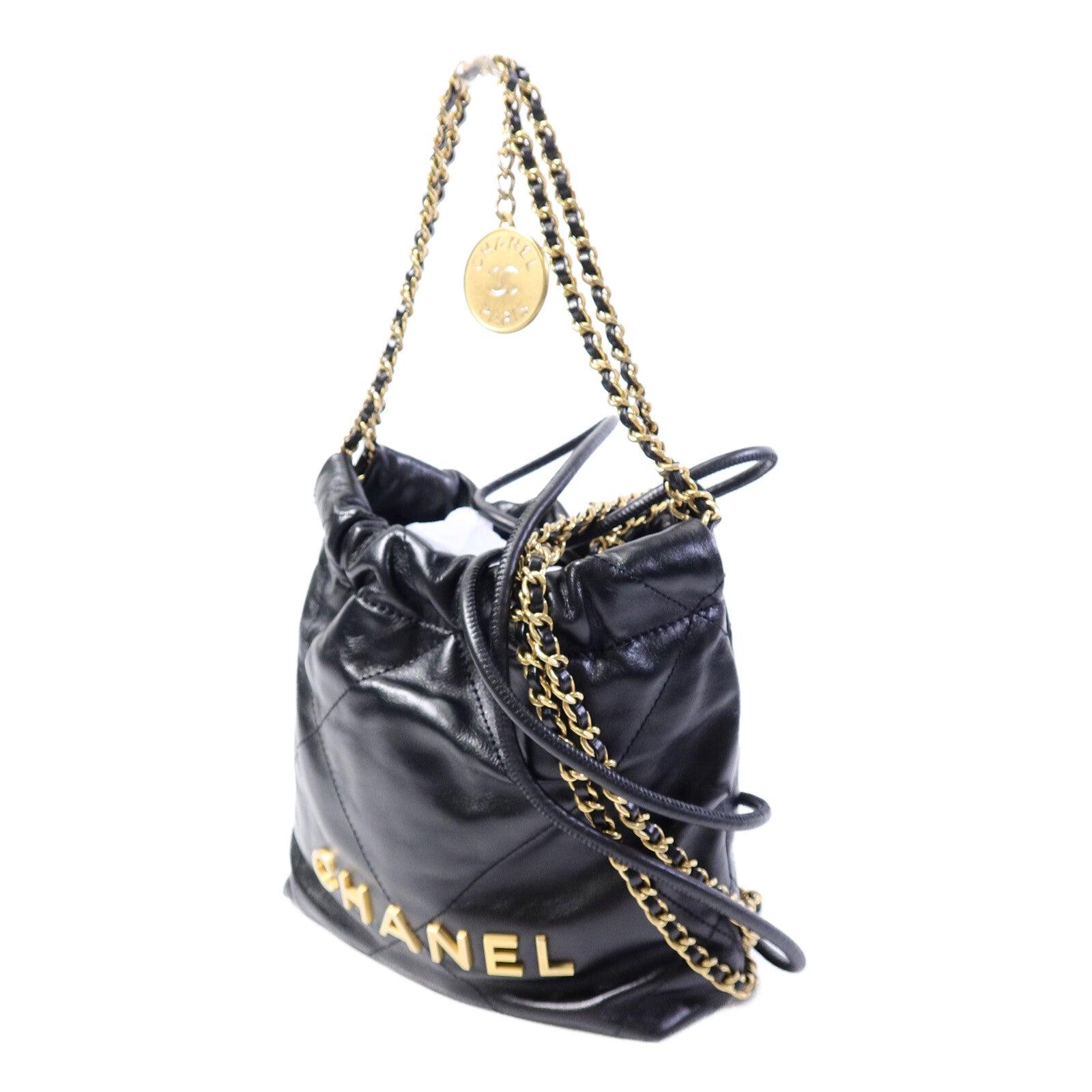 CHANEL 牛皮皮革Mini 22手挽肩背兩用袋