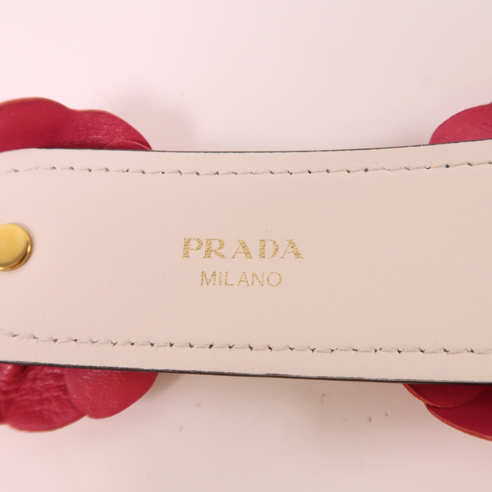 PRADA 皮革Strap金扣肩背帶