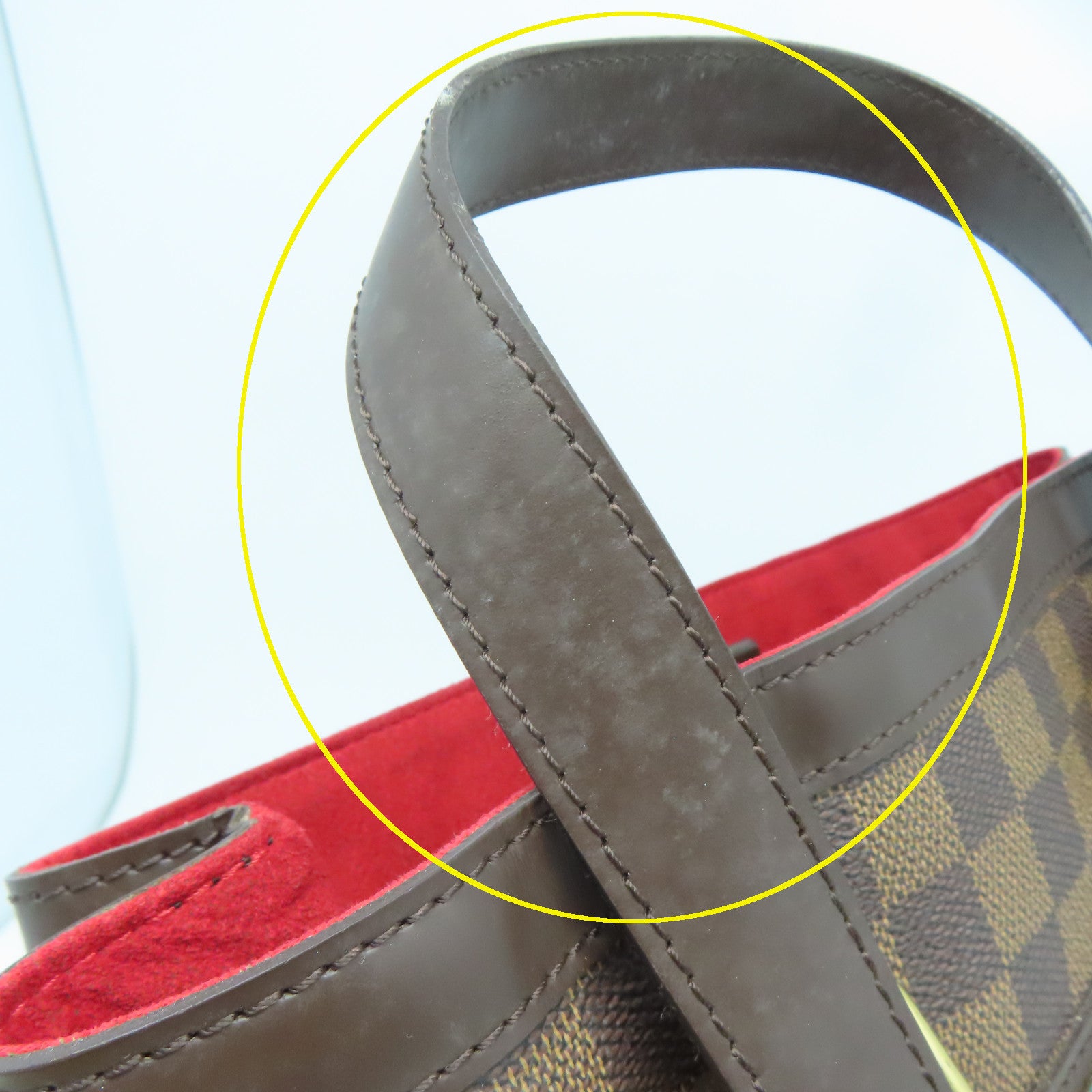LOUIS VUITTON Damier Hampstead PM金扣手挽袋啡色