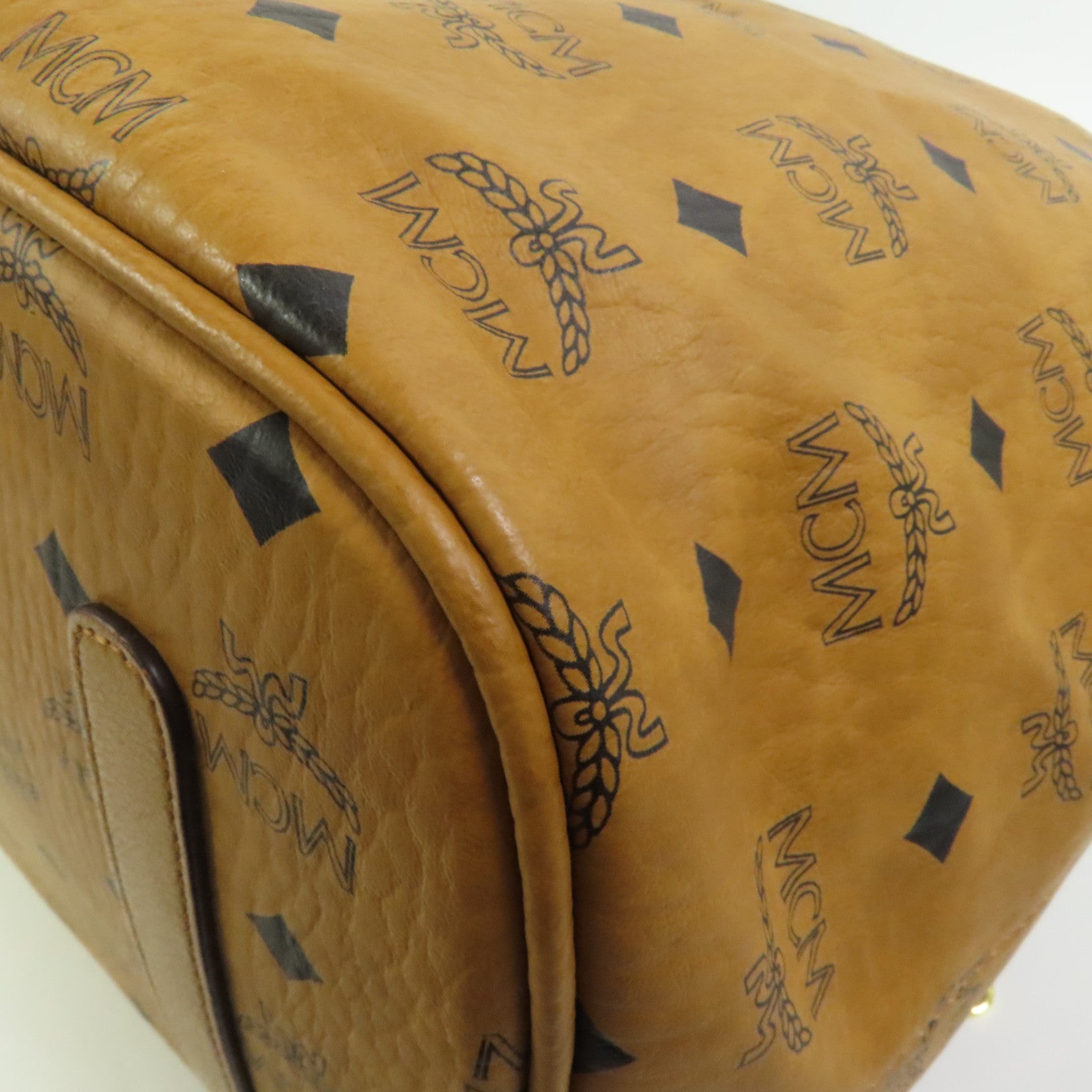 MCM 塗層帆布Tote Bag金扣肩背袋