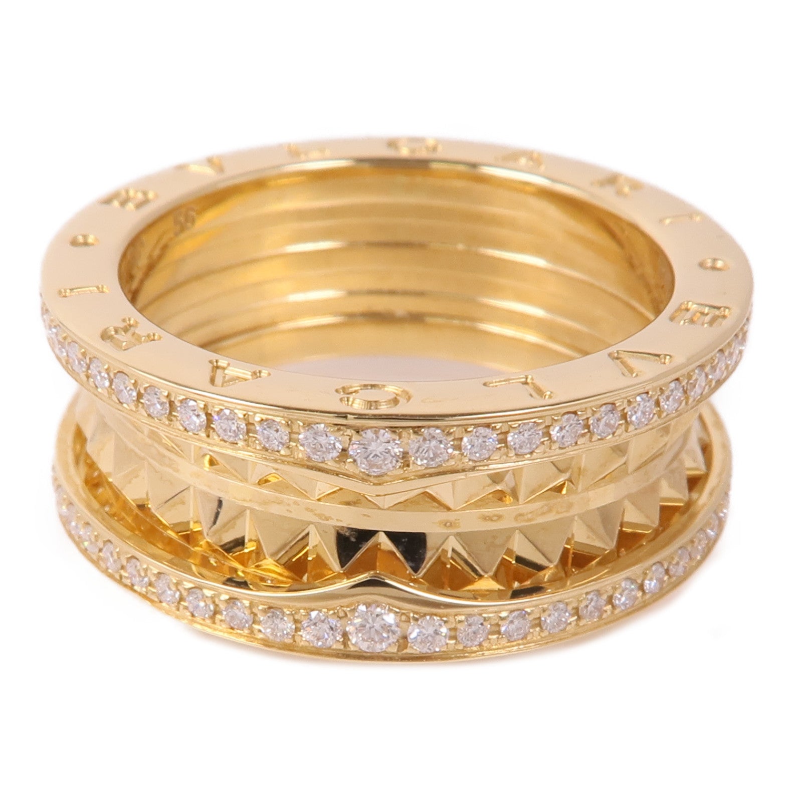 BVLGARI 18K黃金B-Zero 1 Ring鑽石戒指Bvlgari#56/US#7.25