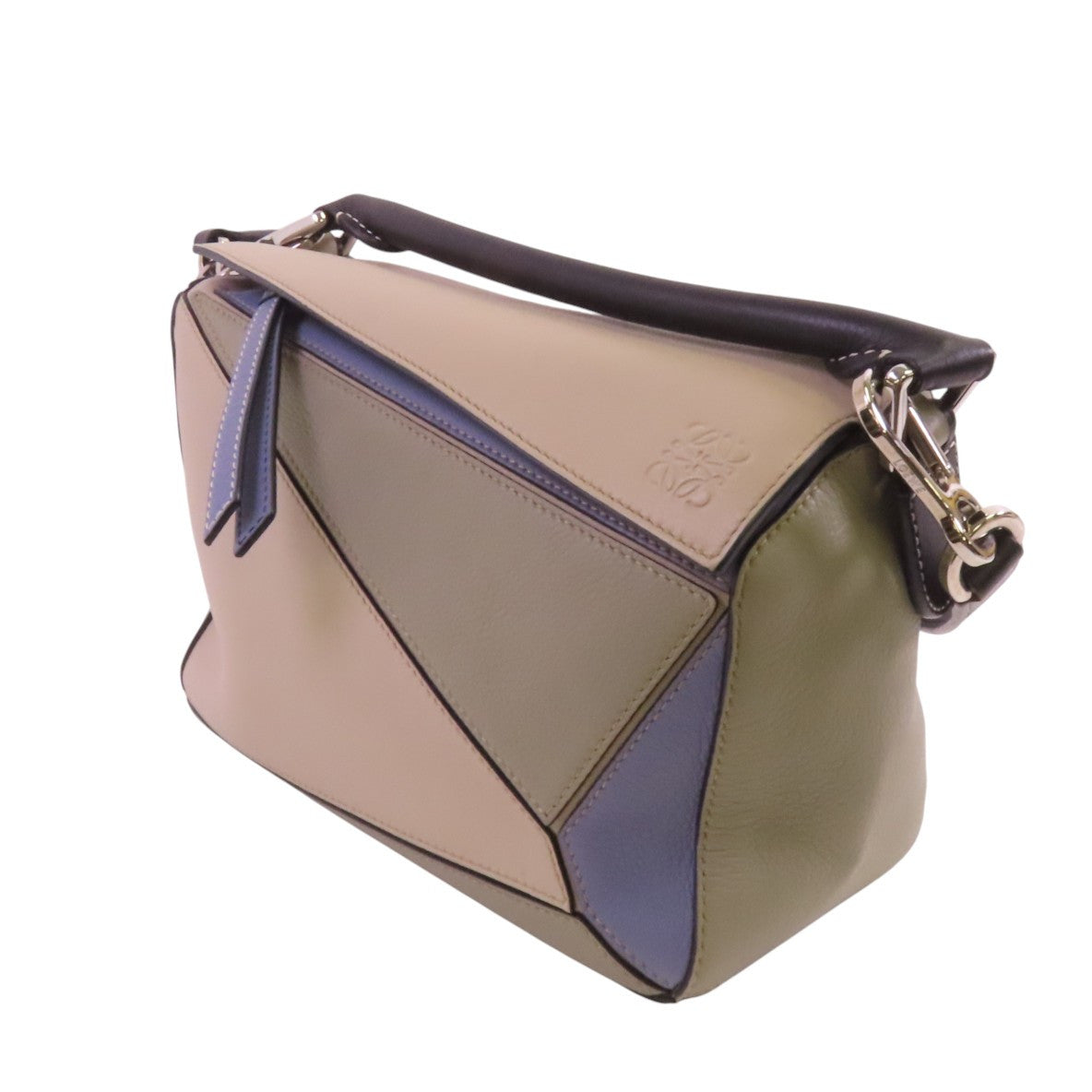 LOEWE 牛皮皮革Loewe Puzzle Bag Small銀扣手挽肩背兩用袋