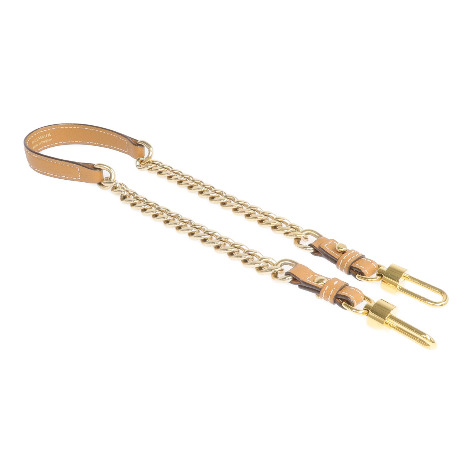 Delvaux 牛皮皮革Short D Chain Strap金扣鏈帶肩帶
