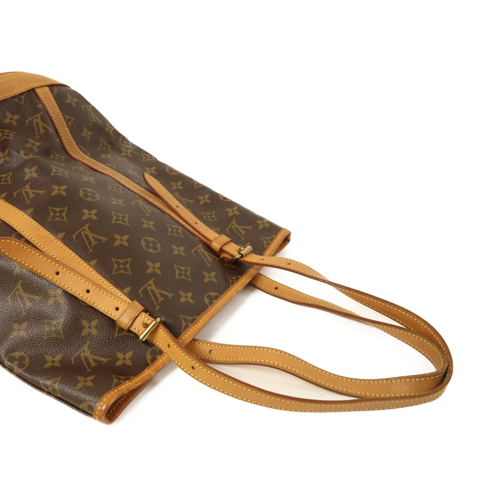 LOUIS VUITTON Monogram Bucket GM金扣手挽袋啡色