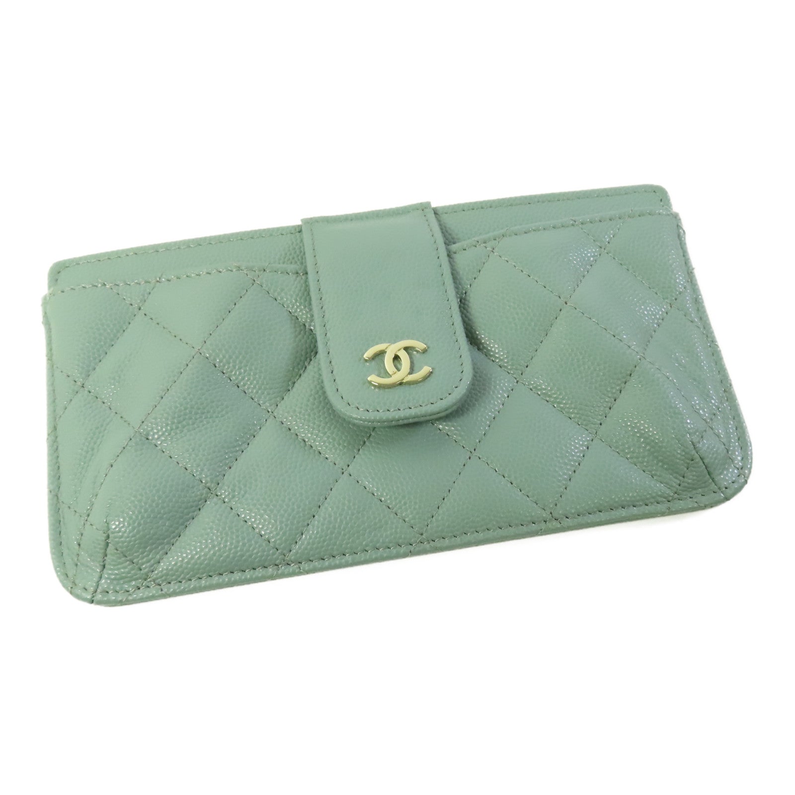 CHANEL 牛皮皮革WOC金扣鏈帶肩背袋
