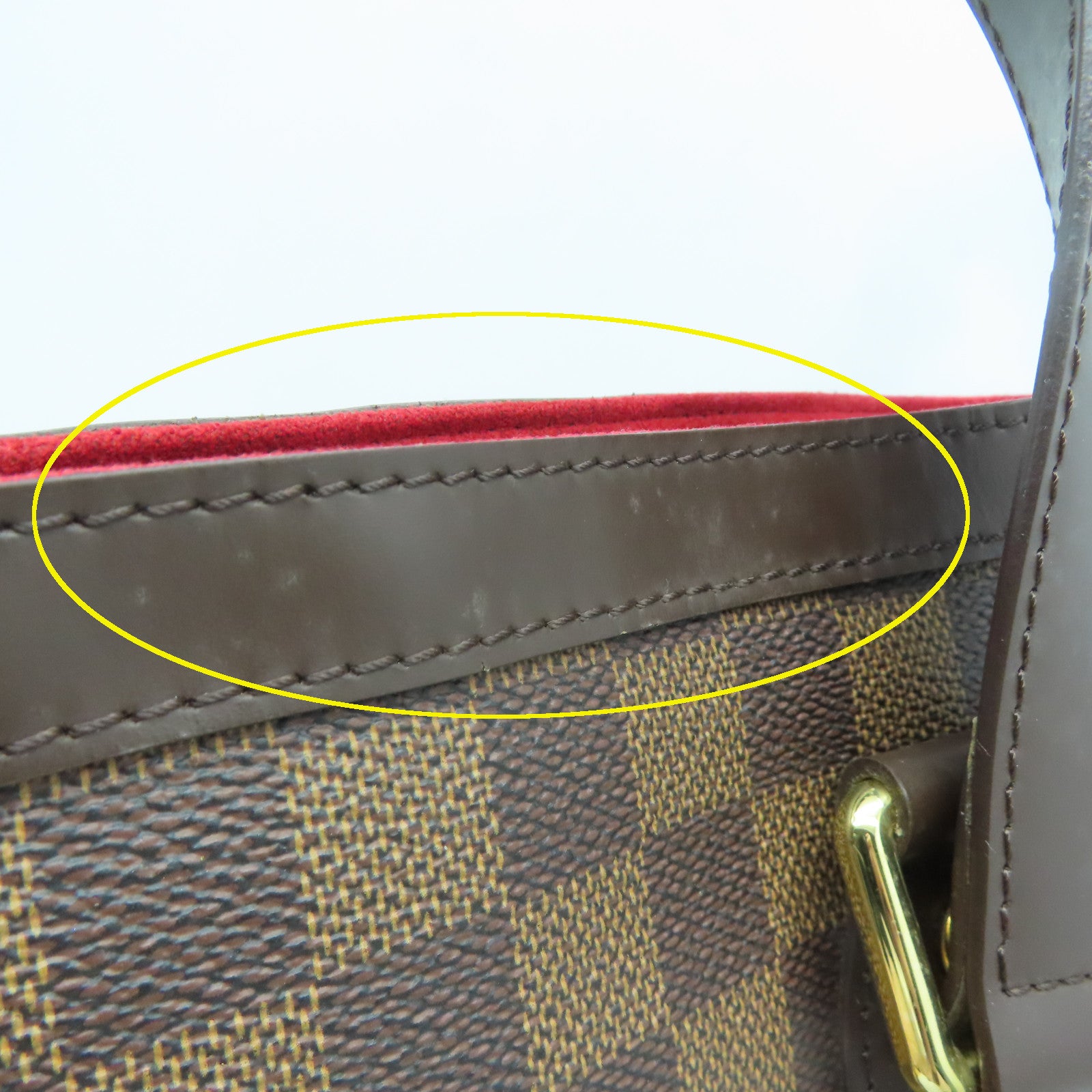 LOUIS VUITTON Damier Hampstead PM金扣手挽袋啡色