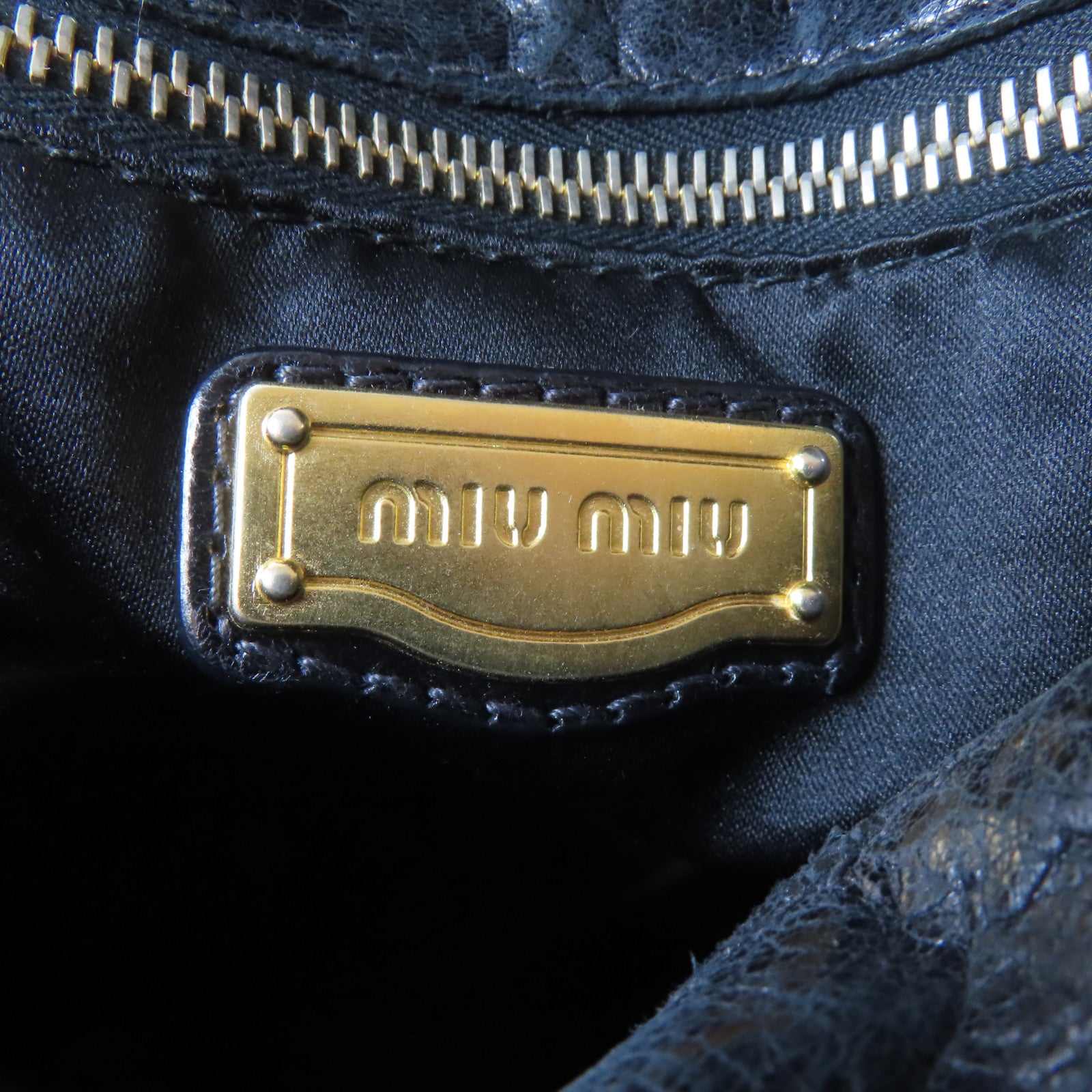 Miu Miu 牛皮皮革2 Way Shoulder Bag金扣手挽肩背兩用袋黑色