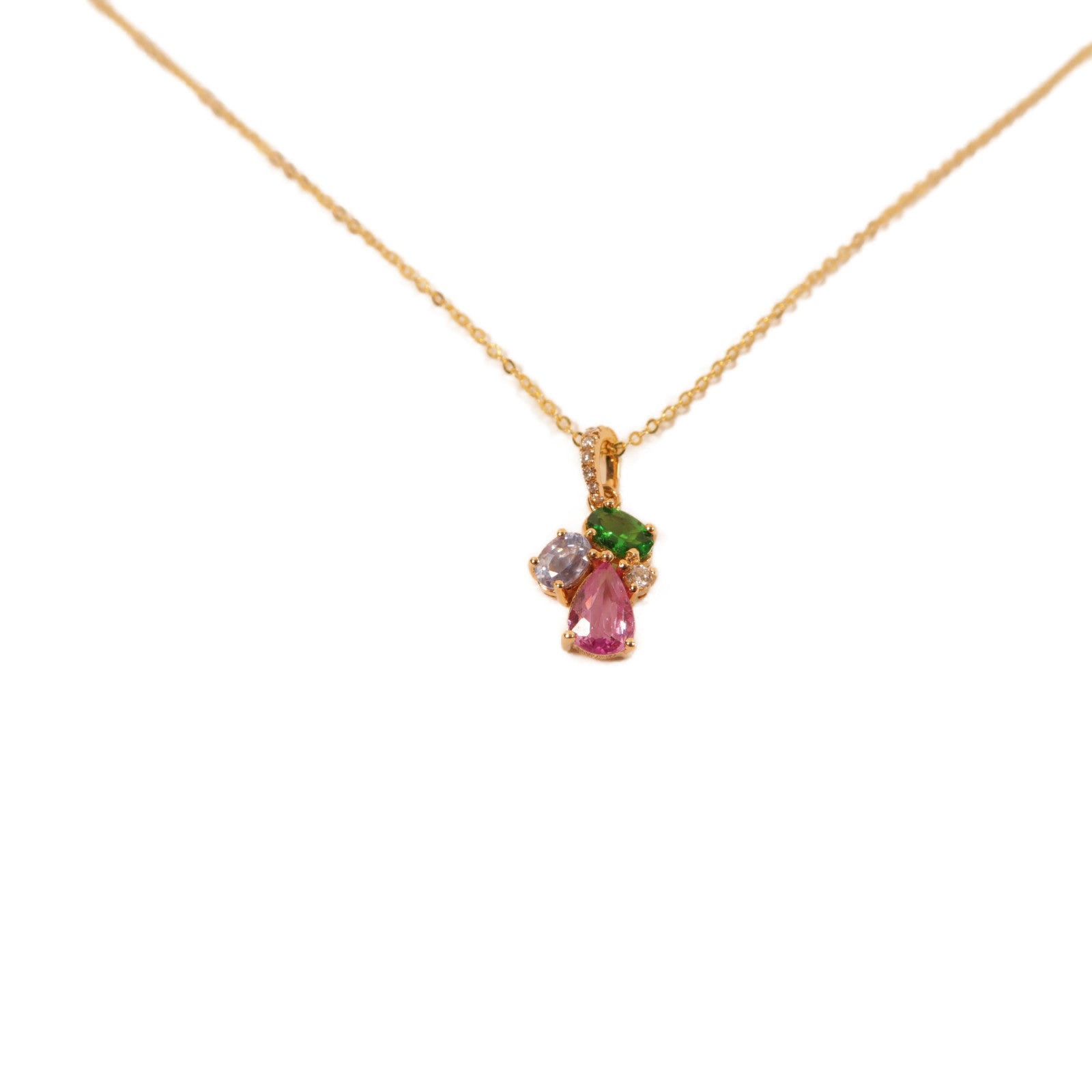 JEWELRY 【激減優惠】18K黃金Diamond Necklace 0.05ct鑽石項鍊金色/彩色