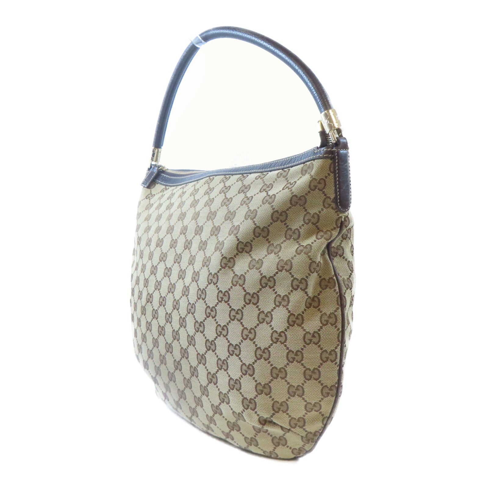 GUCCI 帆布Shoulder Bag金扣肩背袋啡色
